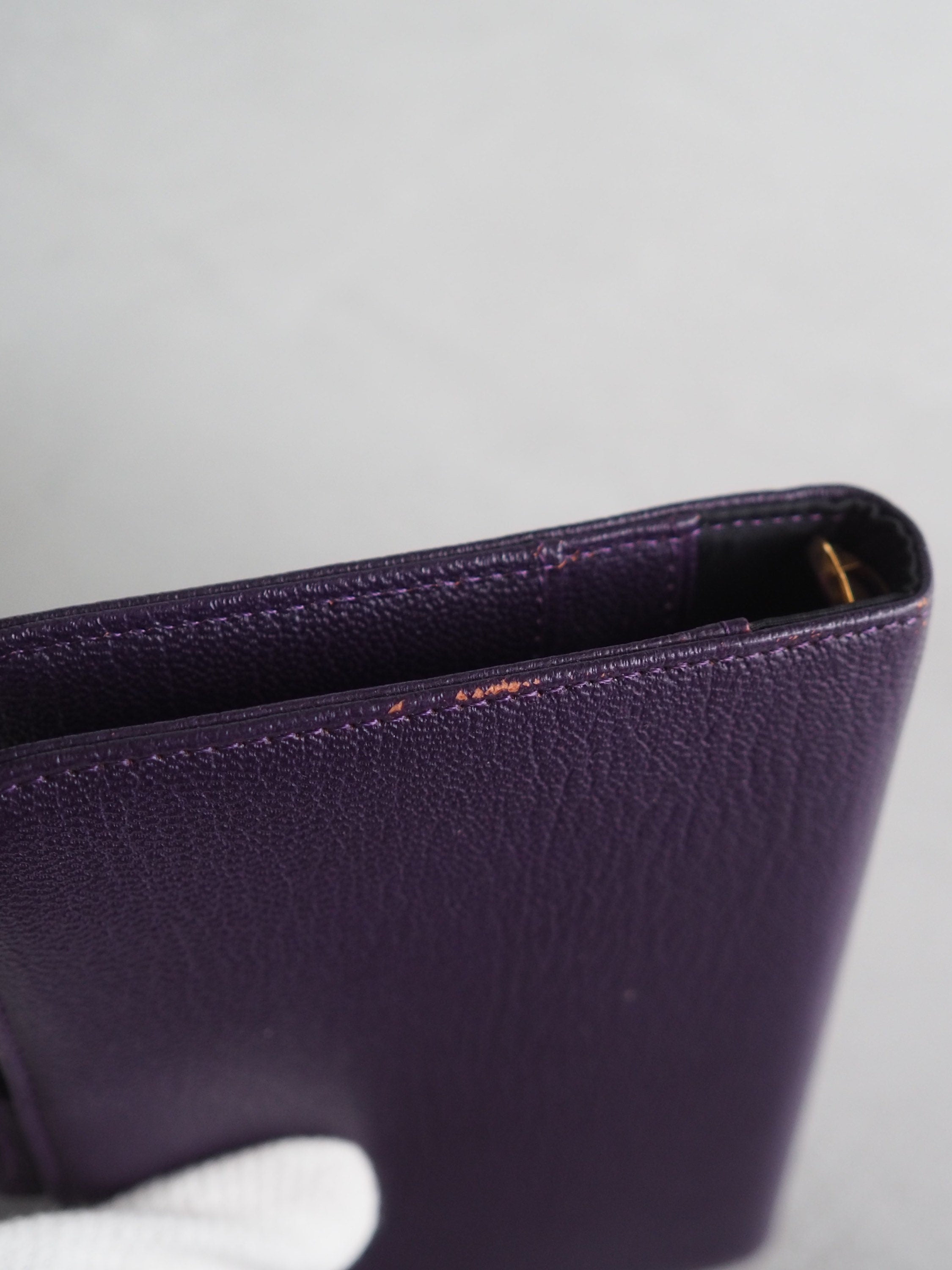 CHANEL COCO Leather 6 Ring Agenda Diary Purple Vintage
