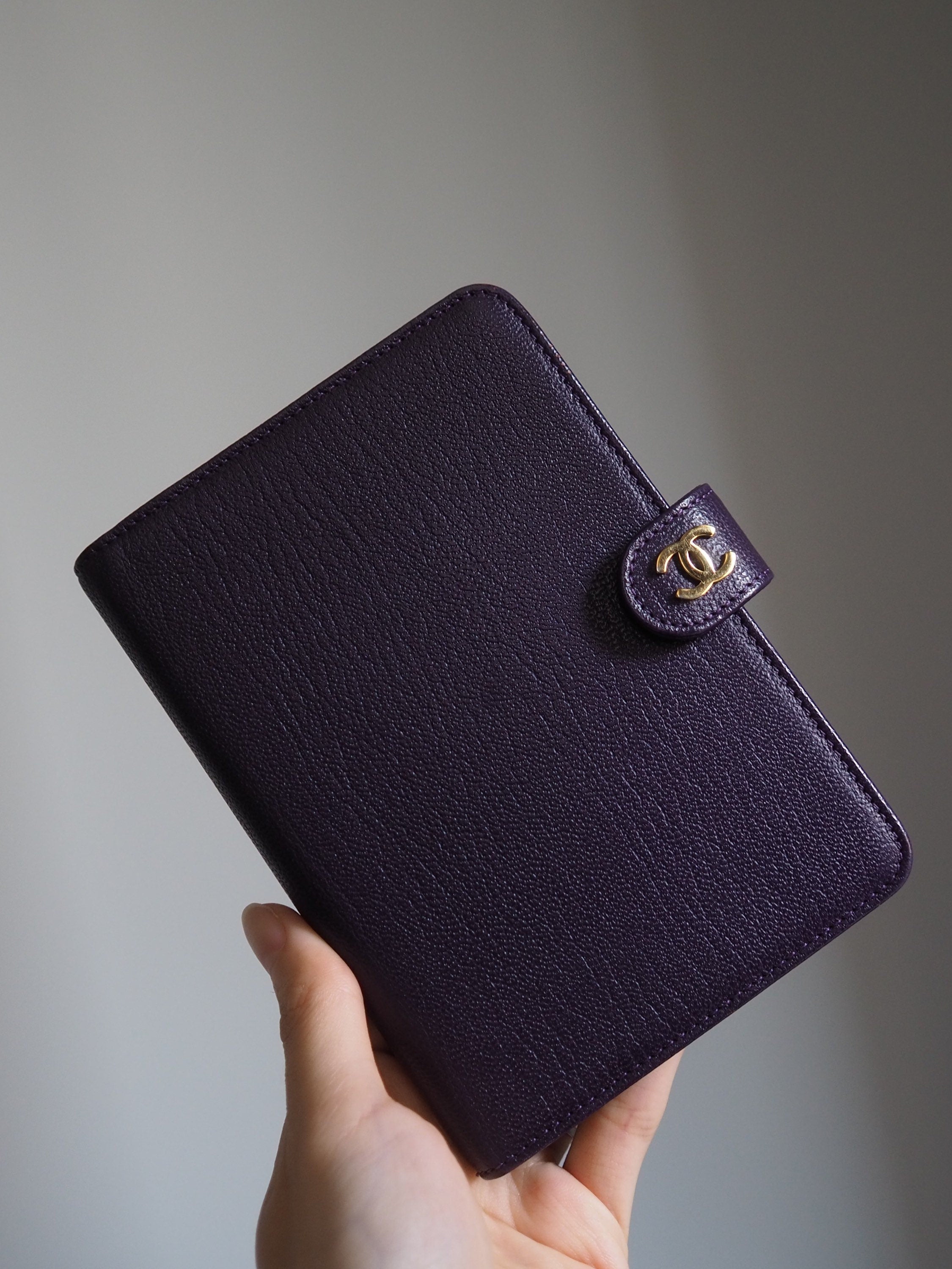 CHANEL COCO Leather 6 Ring Agenda Diary Purple Vintage