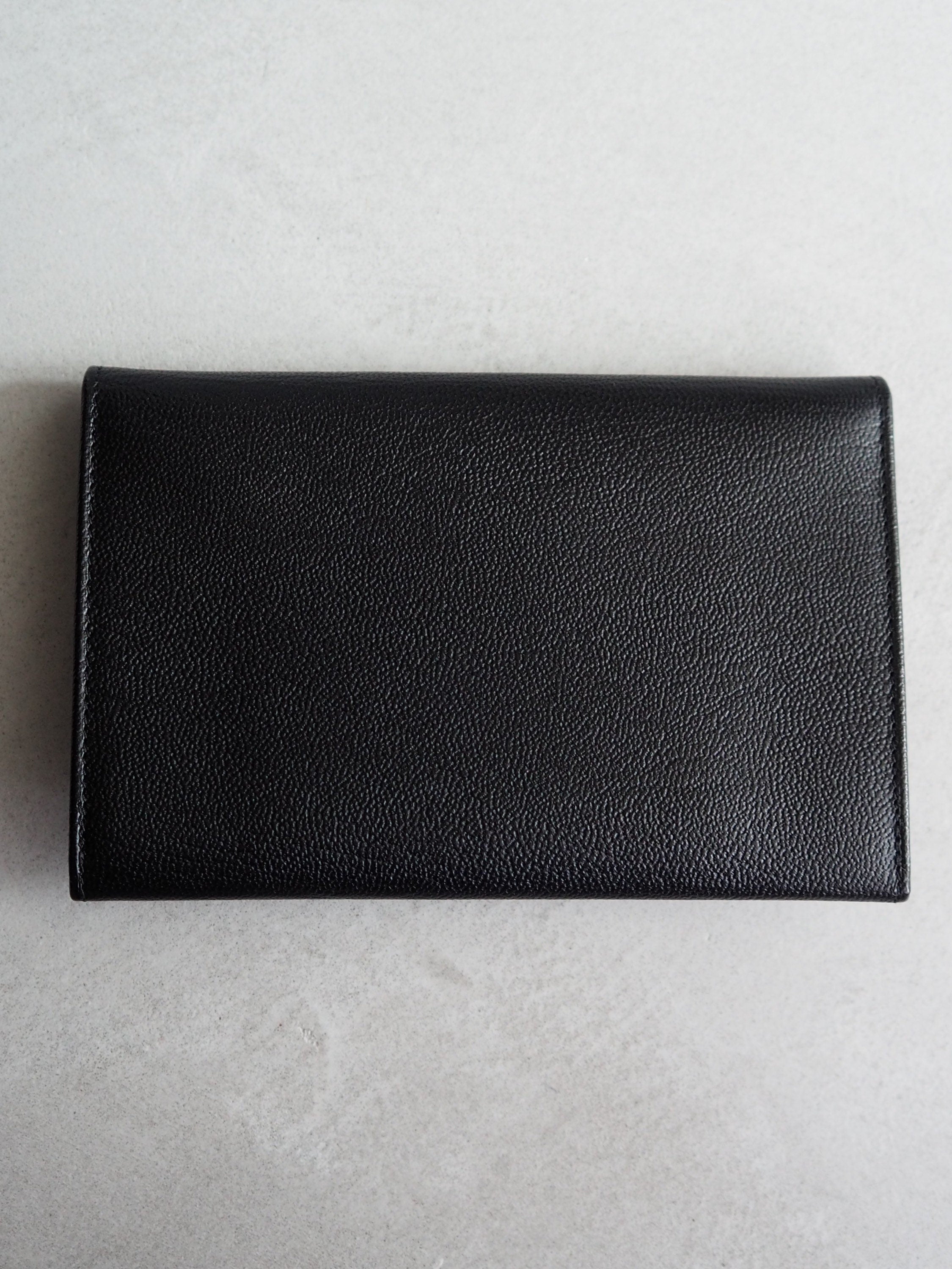 CHANEL COCO Wallet Purse Compact Leather Black Authentic Vintage Box