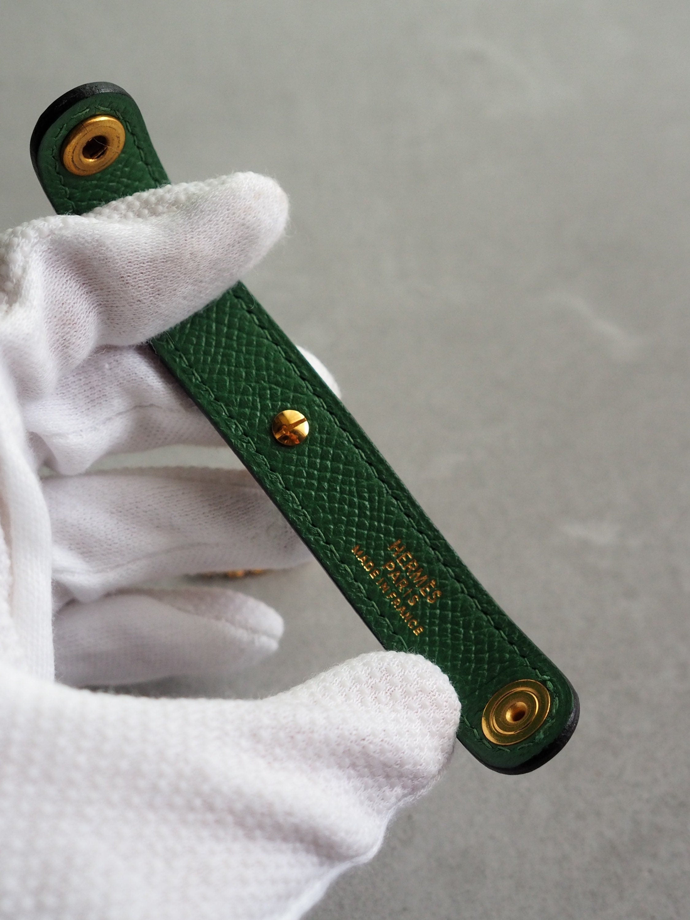 HERMES Nomade Glove Multi Holder Keyring Green Vintage Authentic