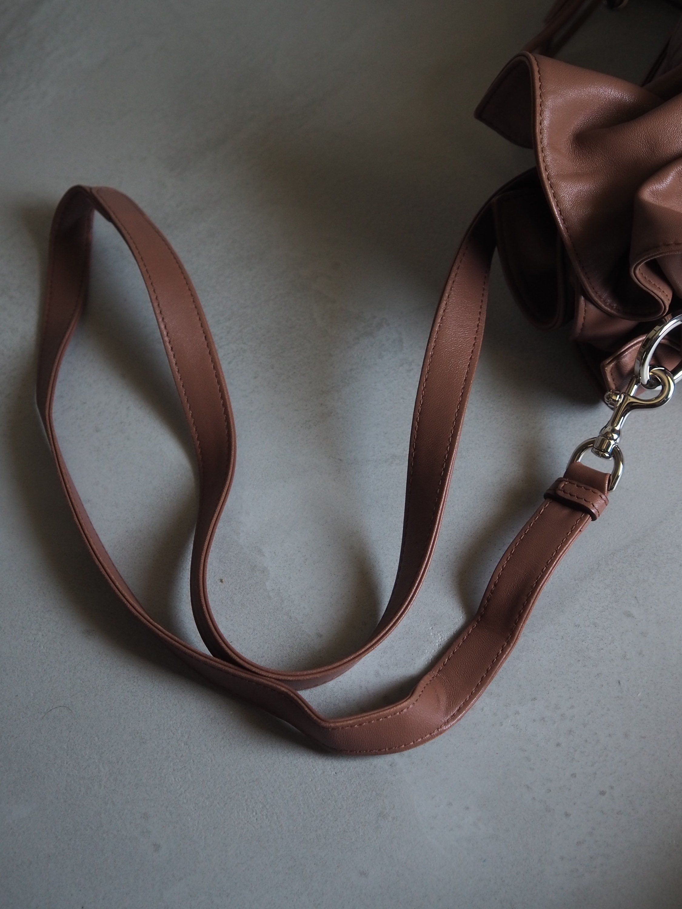 LOEWE Flamenco Anagram Shoulder bag Brown Leather Vintage Authentic