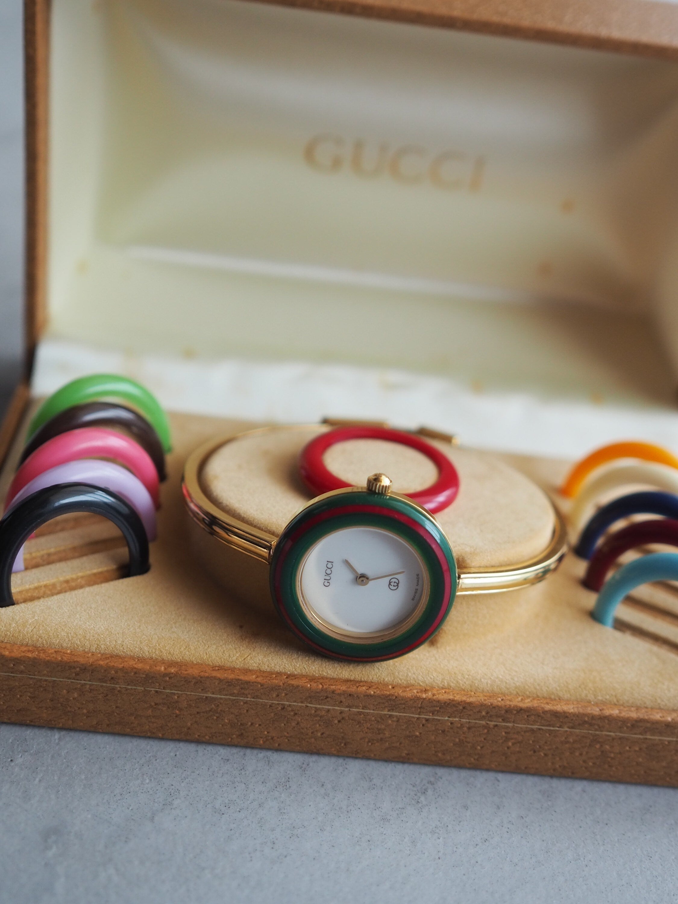 GUCCI Accessories Change Bezel 12 colors Bangle watch Wristwatch Gold