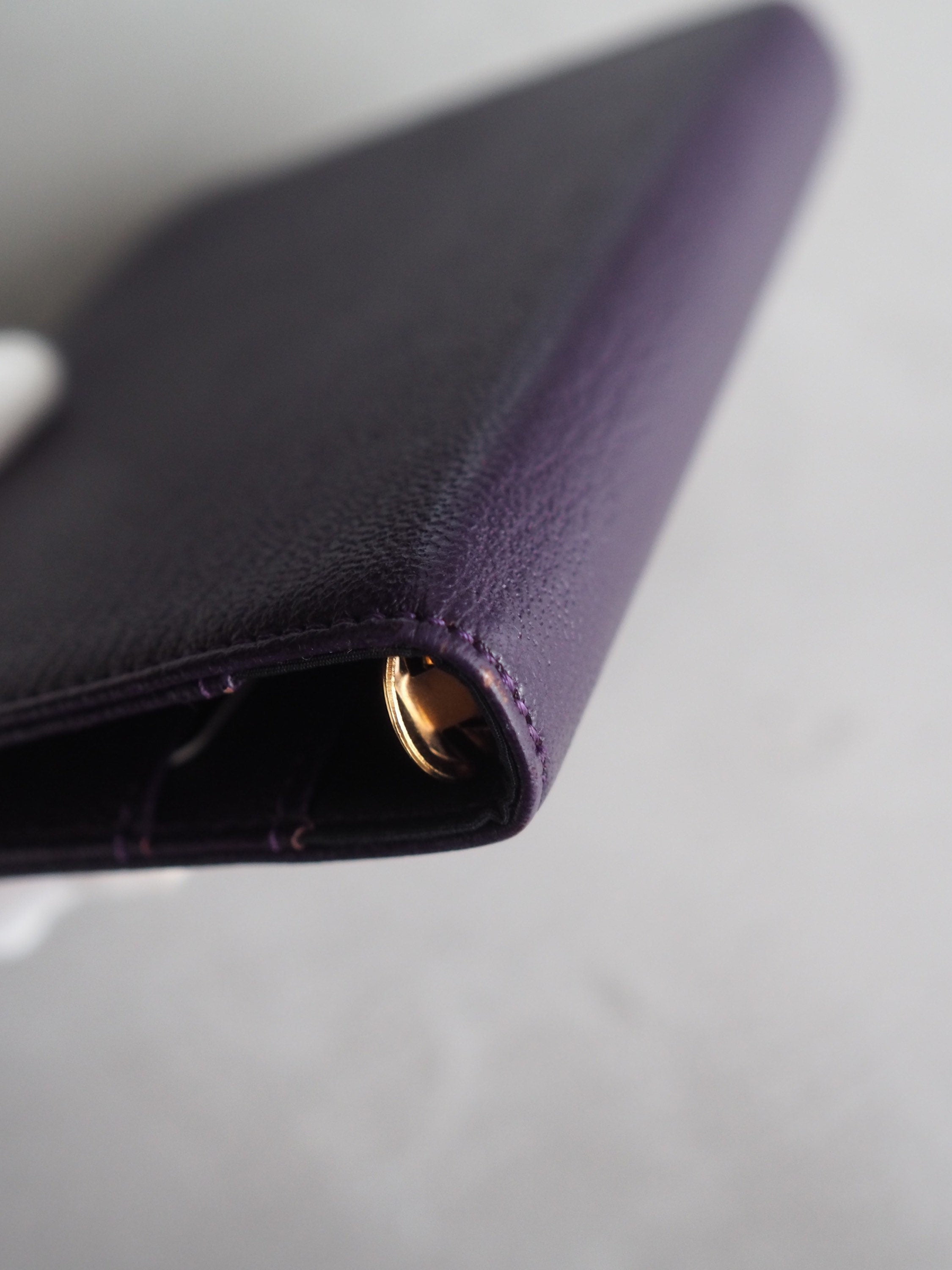 CHANEL COCO Leather 6 Ring Agenda Diary Purple Vintage