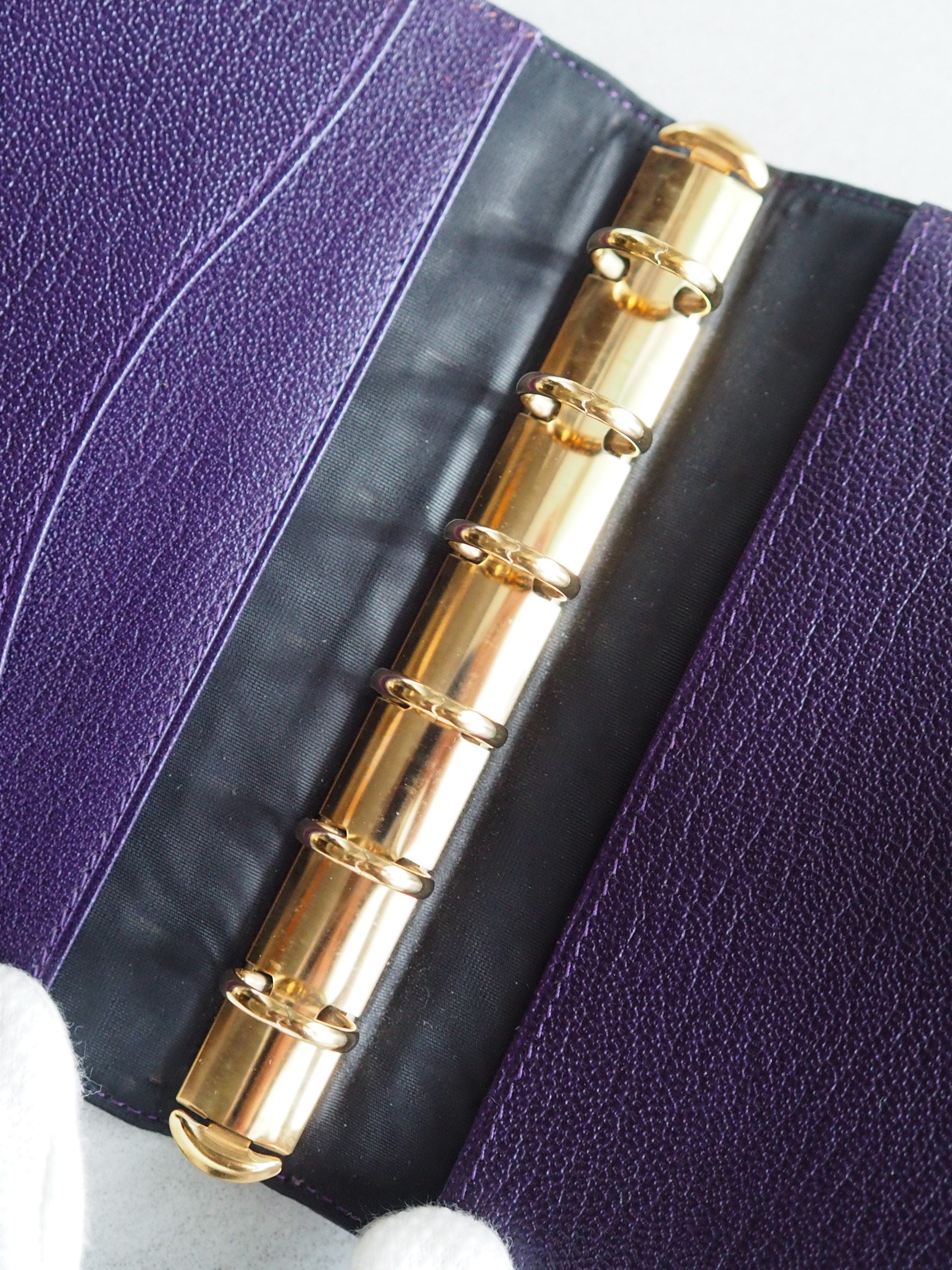 CHANEL COCO Leather 6 Ring Agenda Diary Purple Vintage
