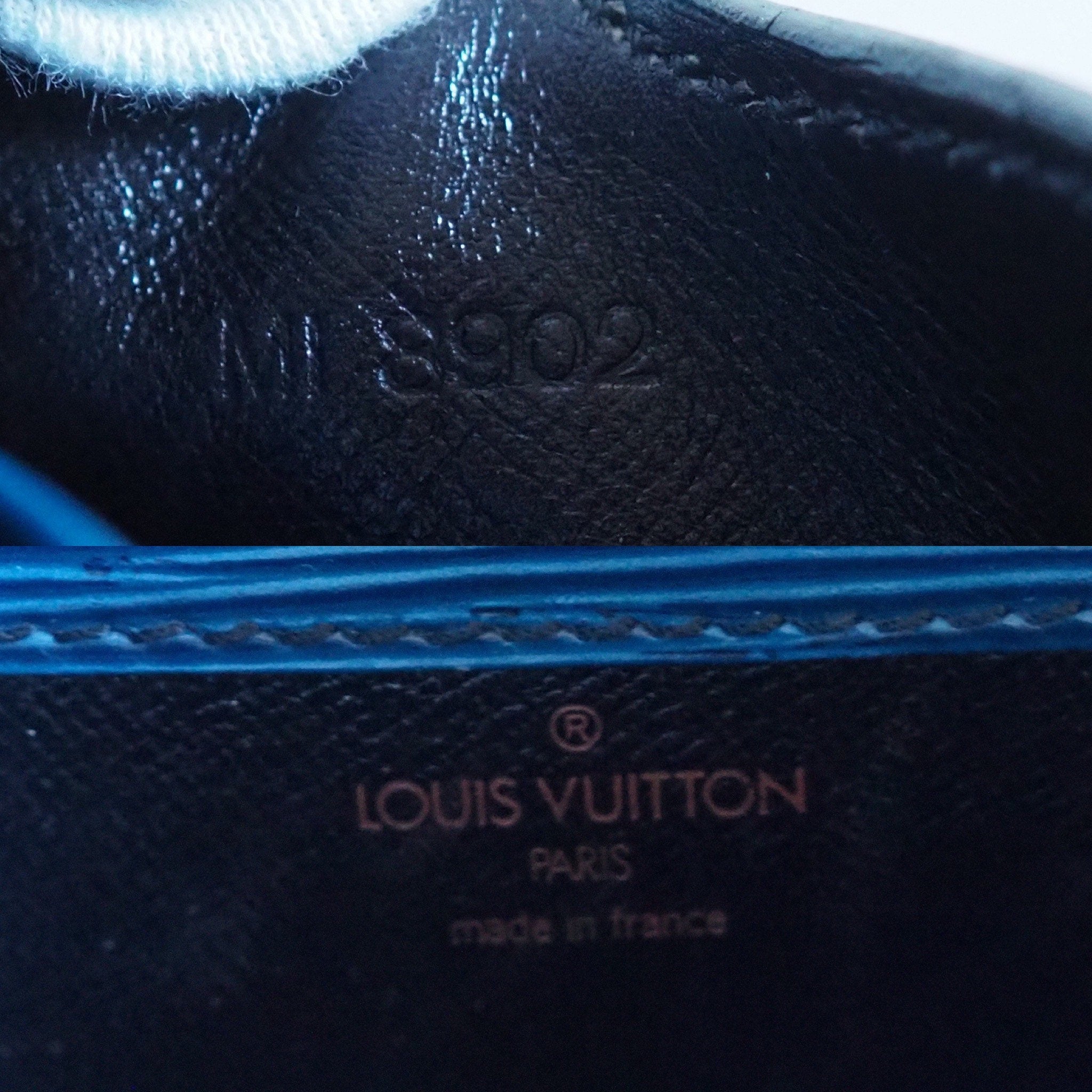 LOUIS VUITTON Epi Cartouchiere MM Cross Body Shoulder Bag Blue Lv Vintage Authentic