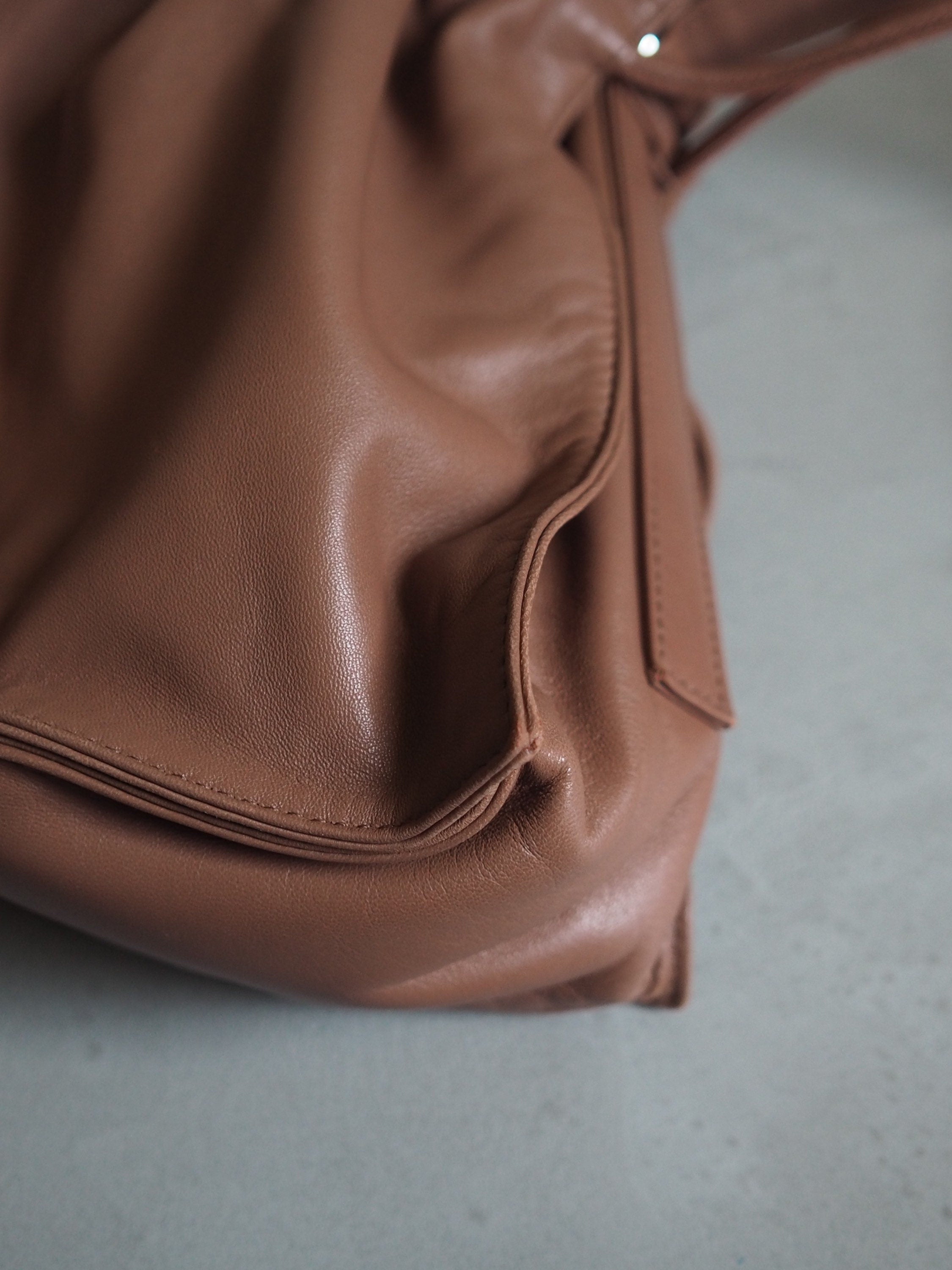 LOEWE Flamenco Anagram Shoulder bag Brown Leather Vintage Authentic