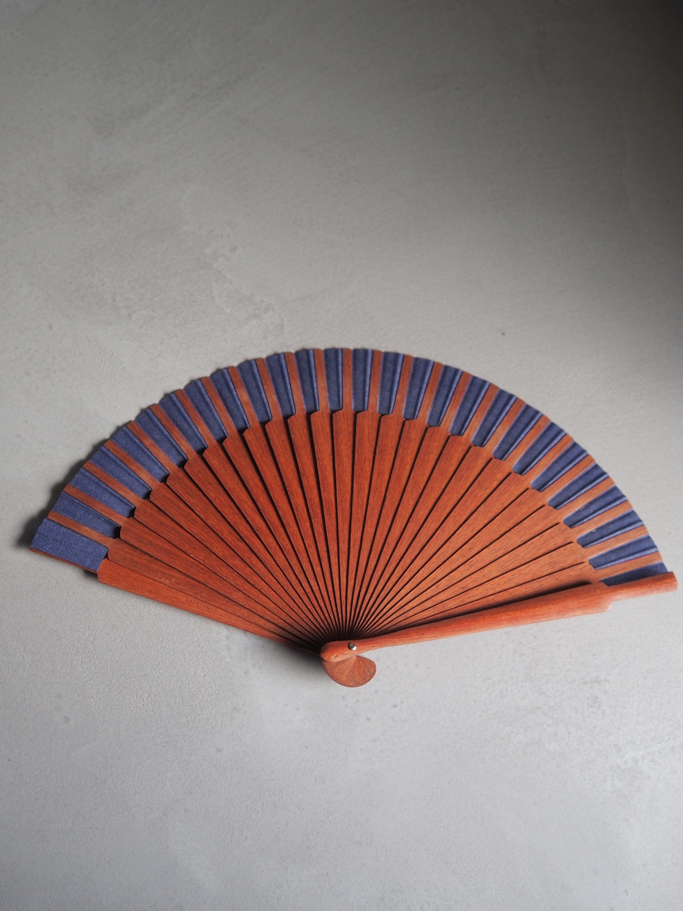 LOEWE Anagram Hand fan Wood Vintage Authentic Box