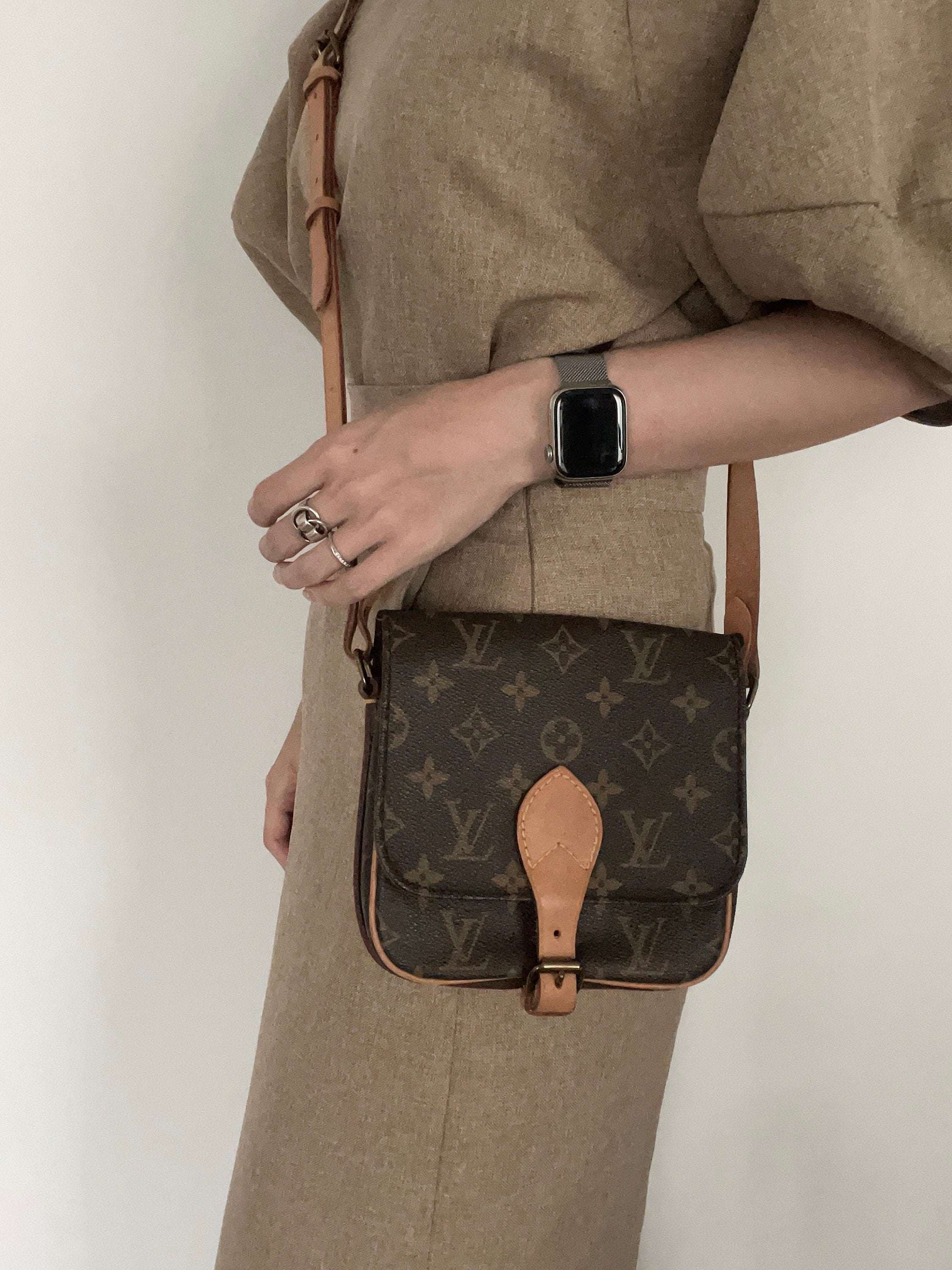 LOUIS VUITTON Monogram Mini Cartouchiere PM Shoulder bag Vintage Authentic