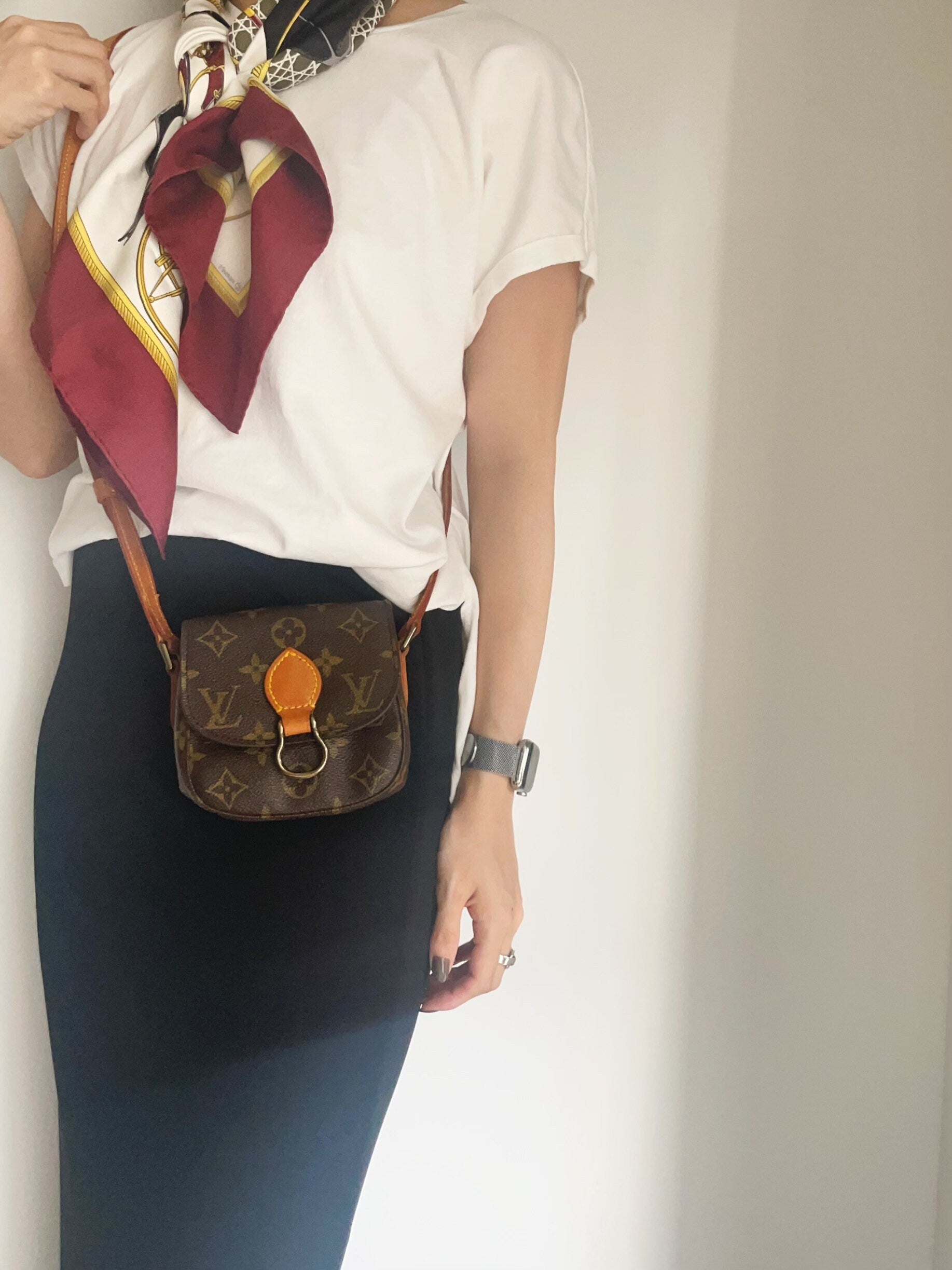 LOUIS VUITTON Monogram Bebe Saint Cloud Brown M5124 Shoulder Bag lV Vintage Cross body Authentic