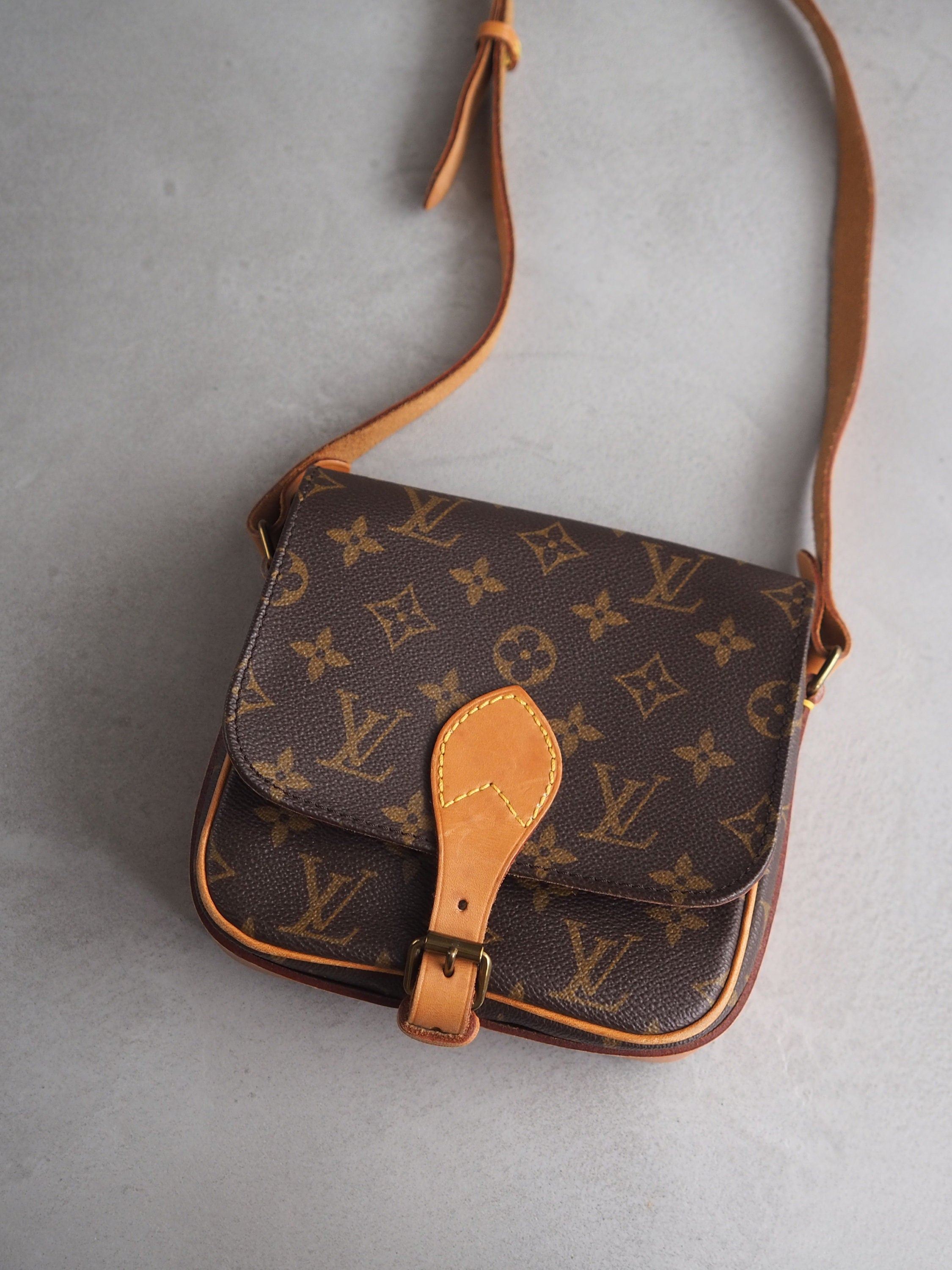 LOUIS VUITTON Monogram Mini Cartouchiere PM Shoulder bag Vintage Authentic