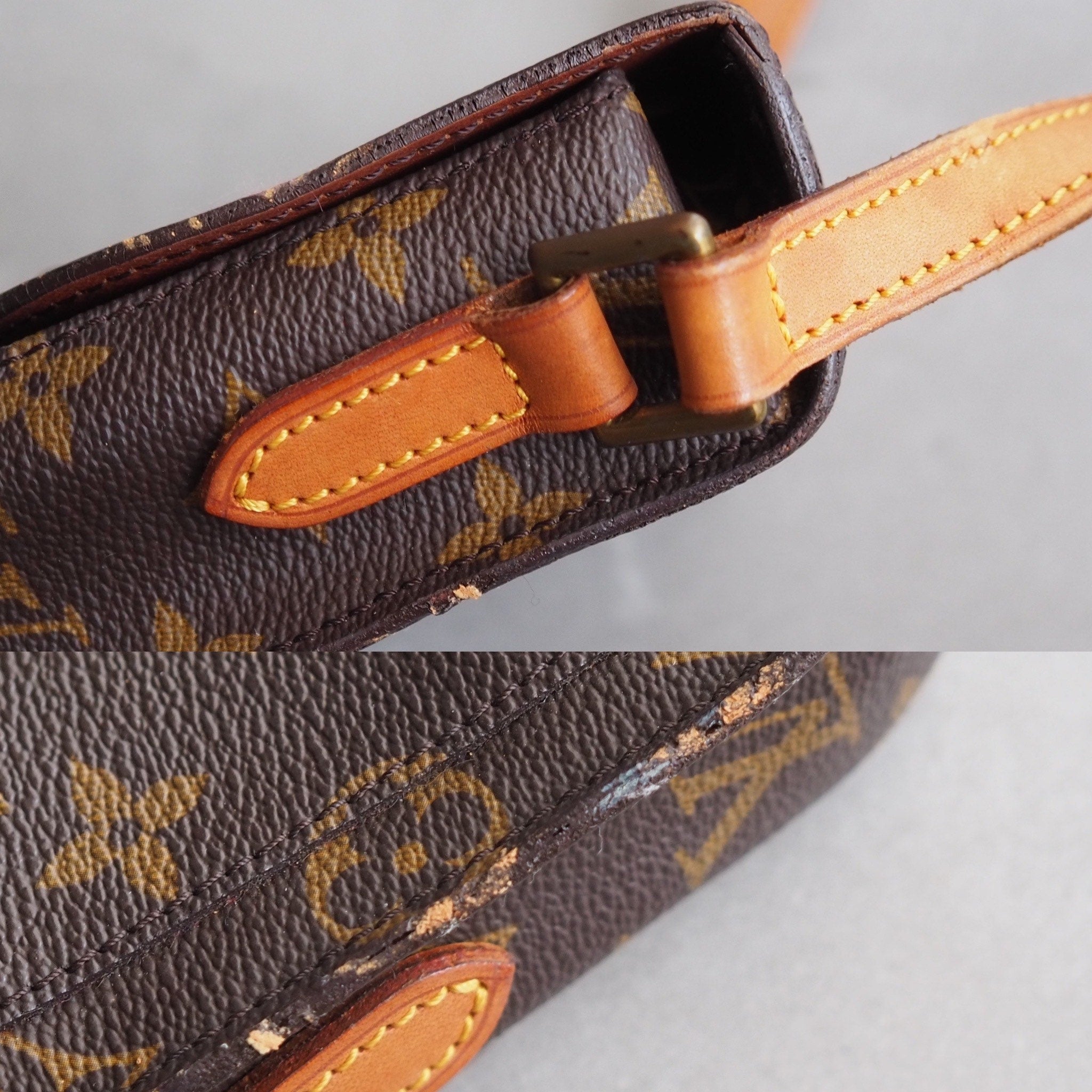 LOUIS VUITTON Monogram Saint Cloud PM Shoulder Bag lV Vintage Cross body Authentic