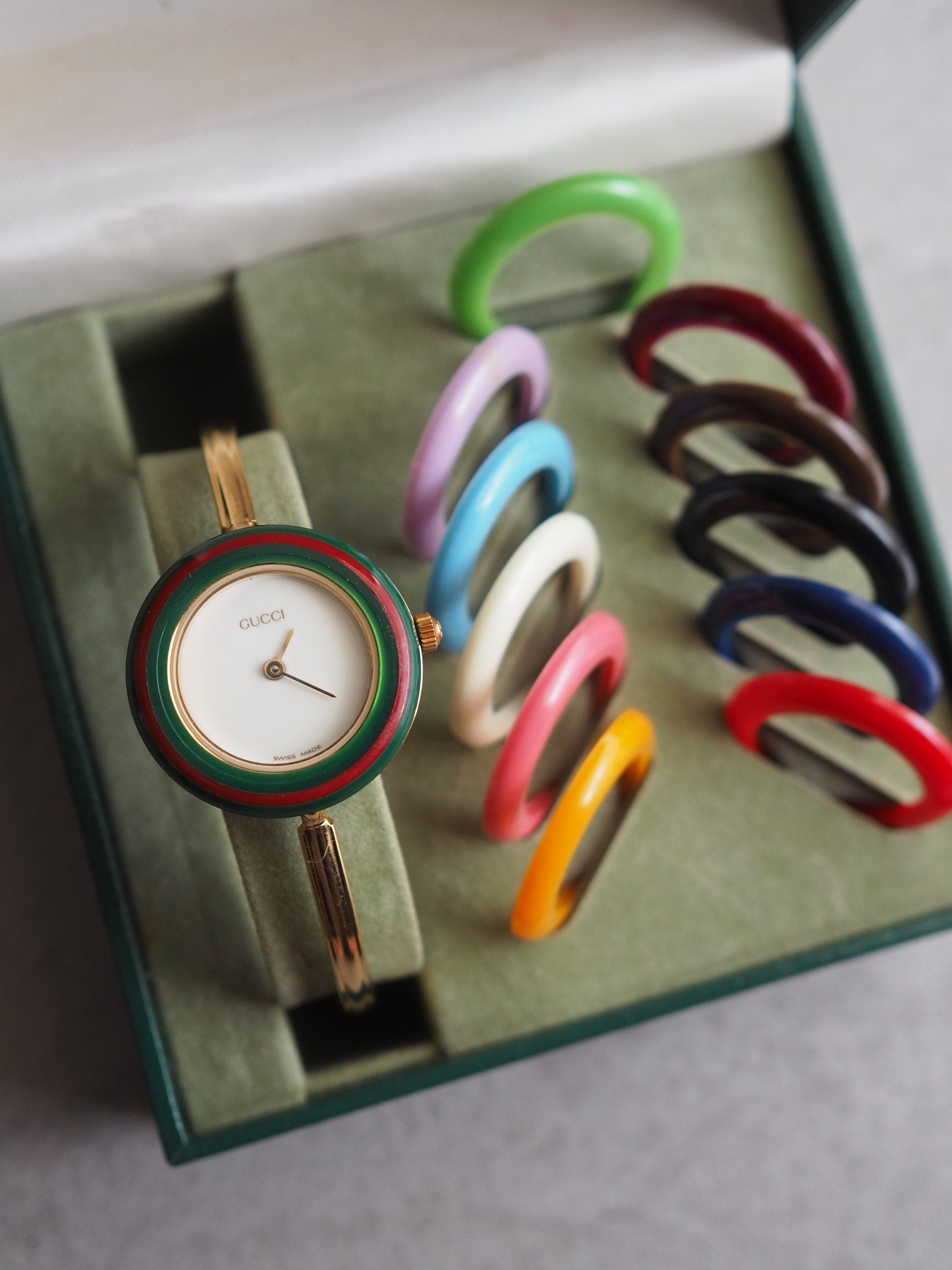 GUCCI Accessories Change Bezel 12 colors Bangle watch Wristwatch Gold