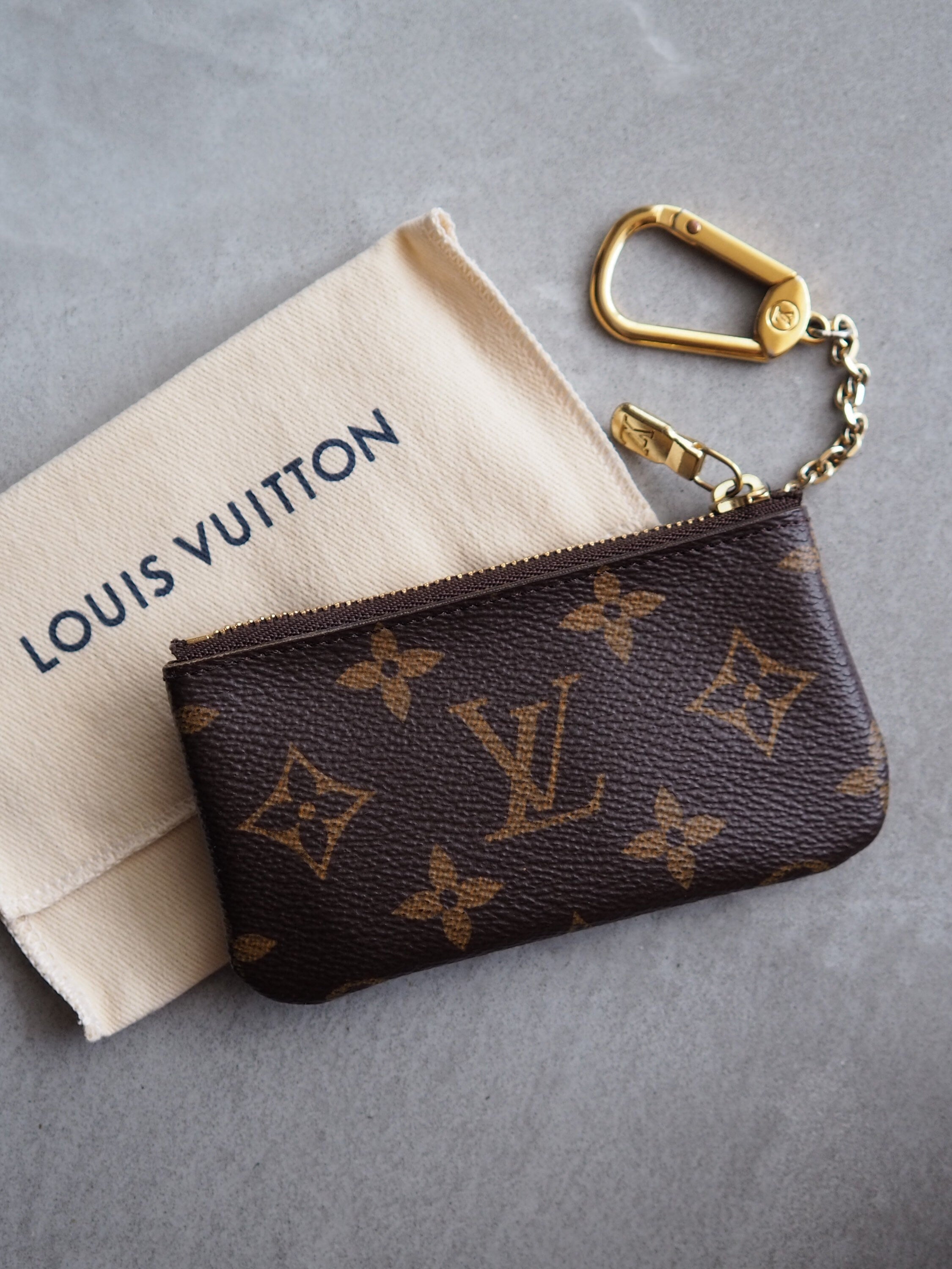 LOUIS VUITTON Monogram Pochette Cles Coin Case Key Authentic