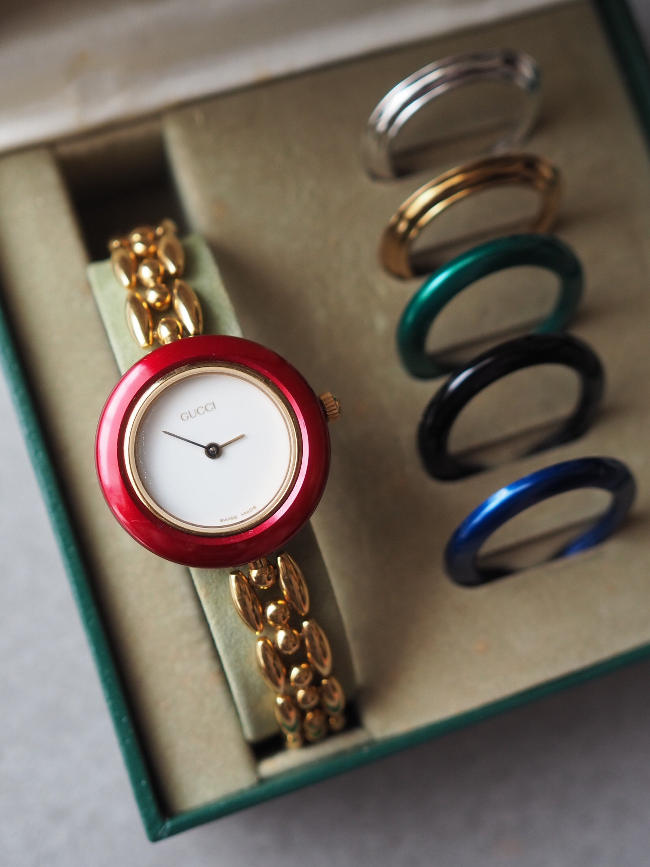 GUCCI Accessories Change Bezel 6 colors Bangle watch Wristwatch Gold