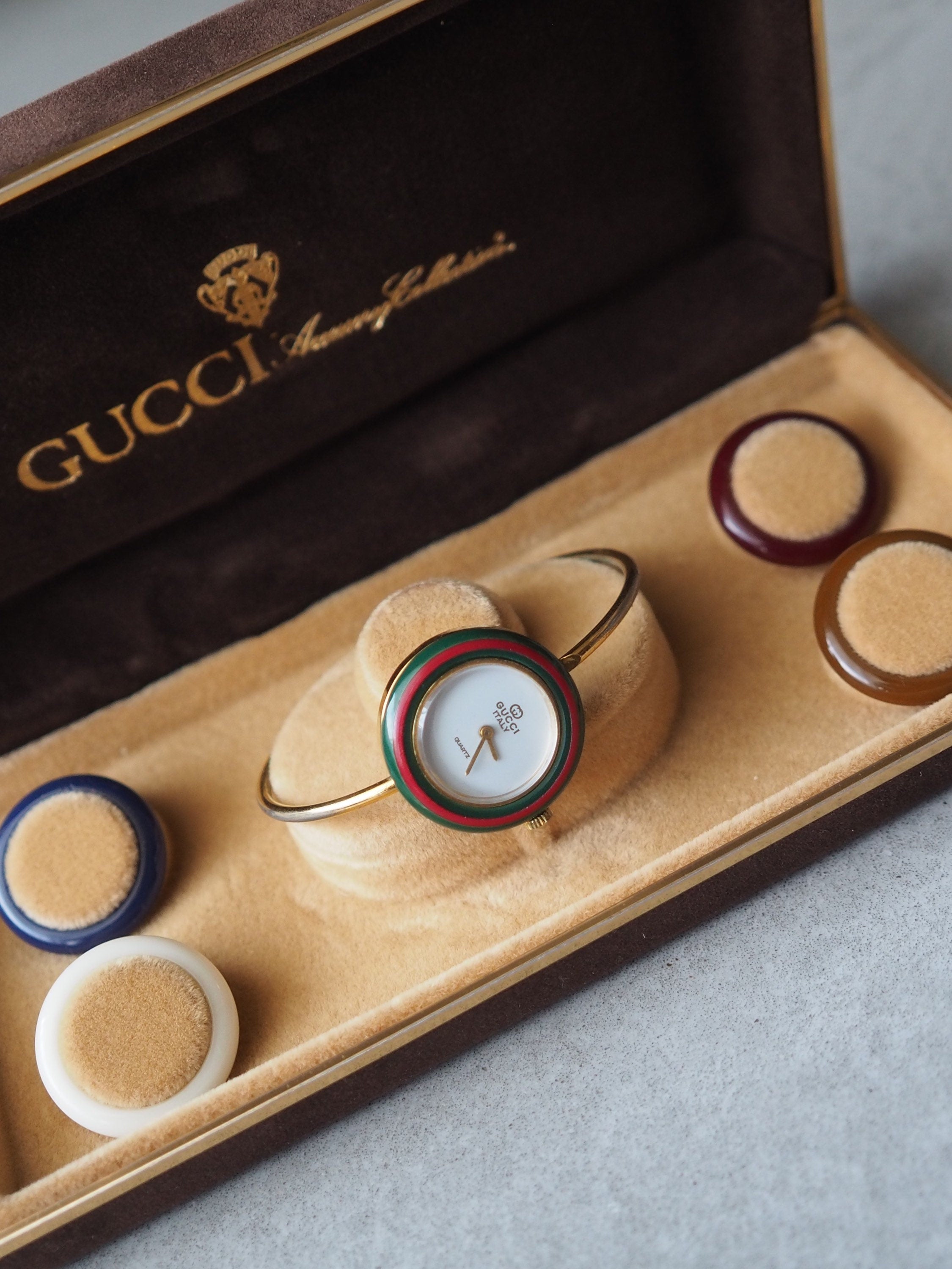 GUCCI Accessories Change Bezel 5 colors Bangle watch Wristwatch Gold