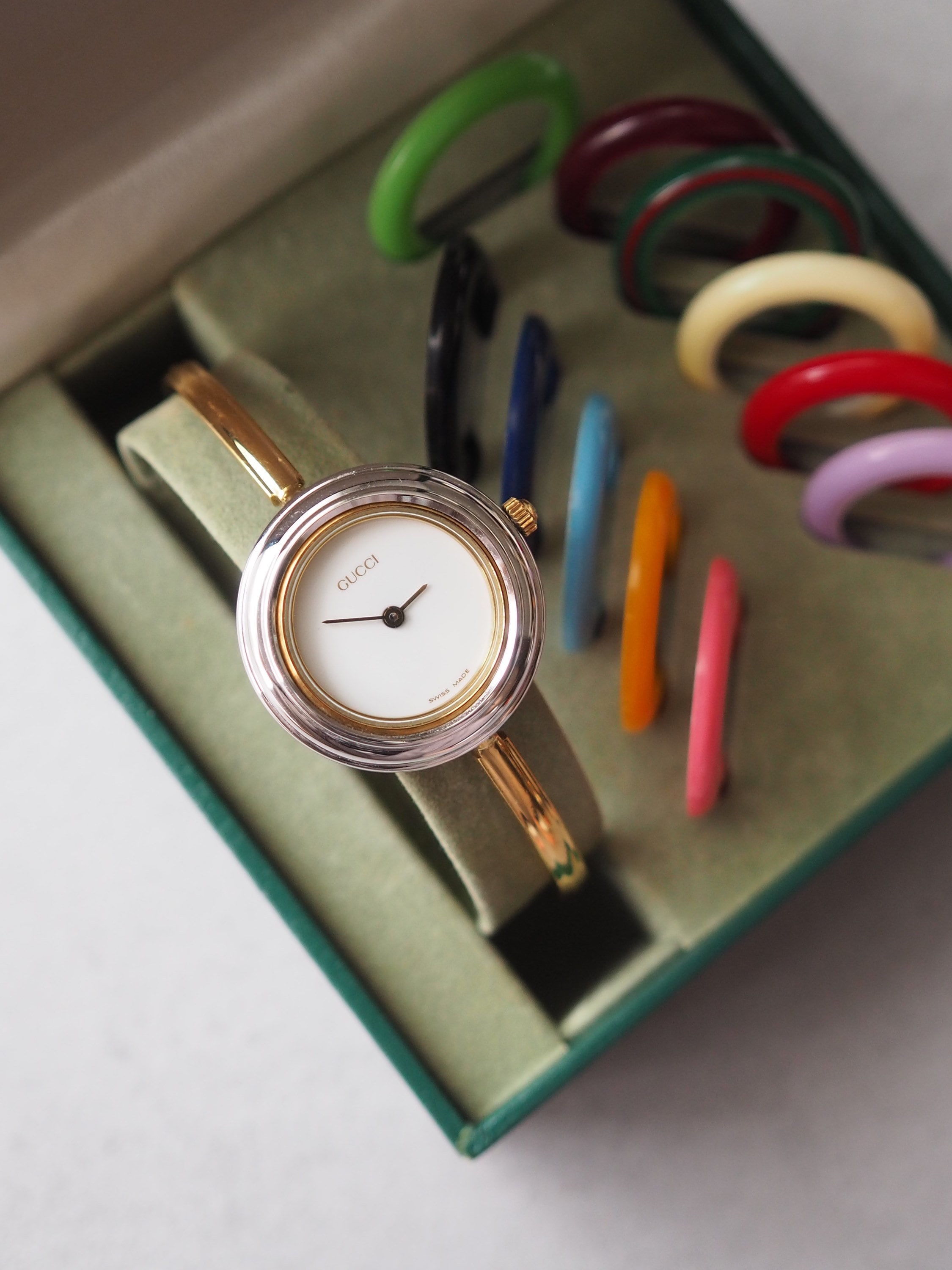 GUCCI Accessories Change Bezel 12 colors Bangle watch Wristwatch Gold