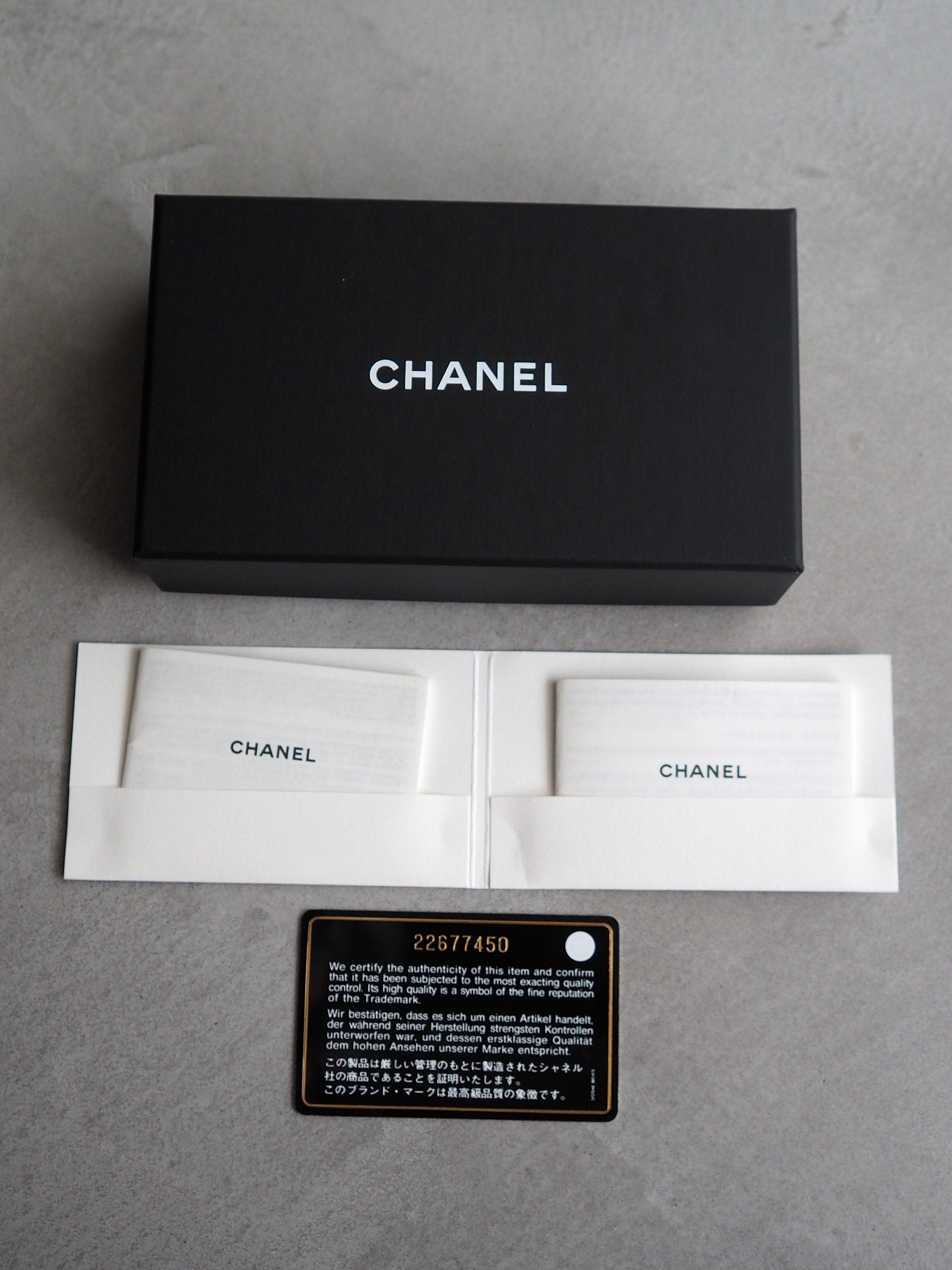 CHANEL COCO Coin Case Purse Key chain Caviar Skin Leather Black Authentic Vintage Box