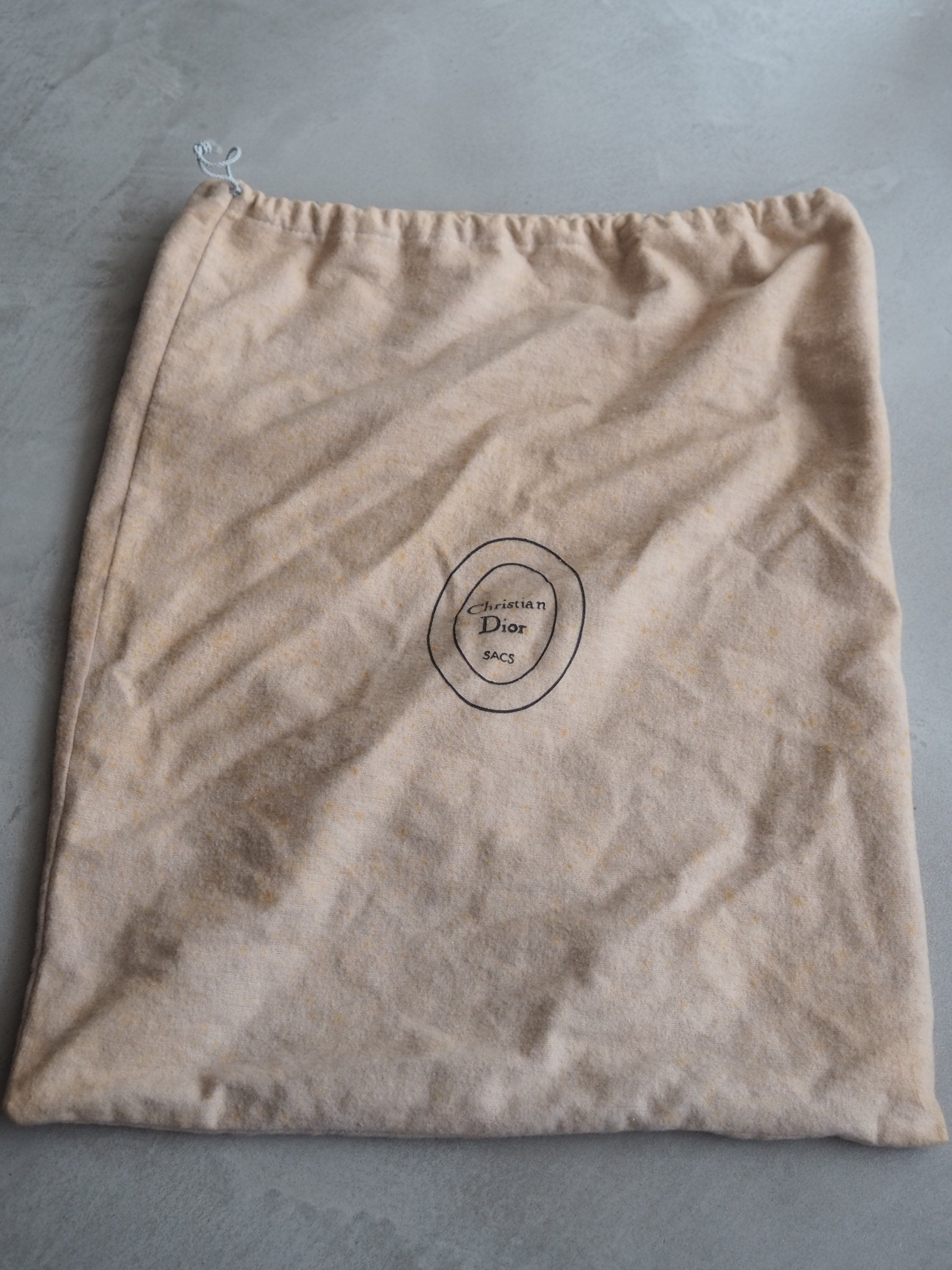 Christian Dior CD Logo Hand bag Black Leather Authentic