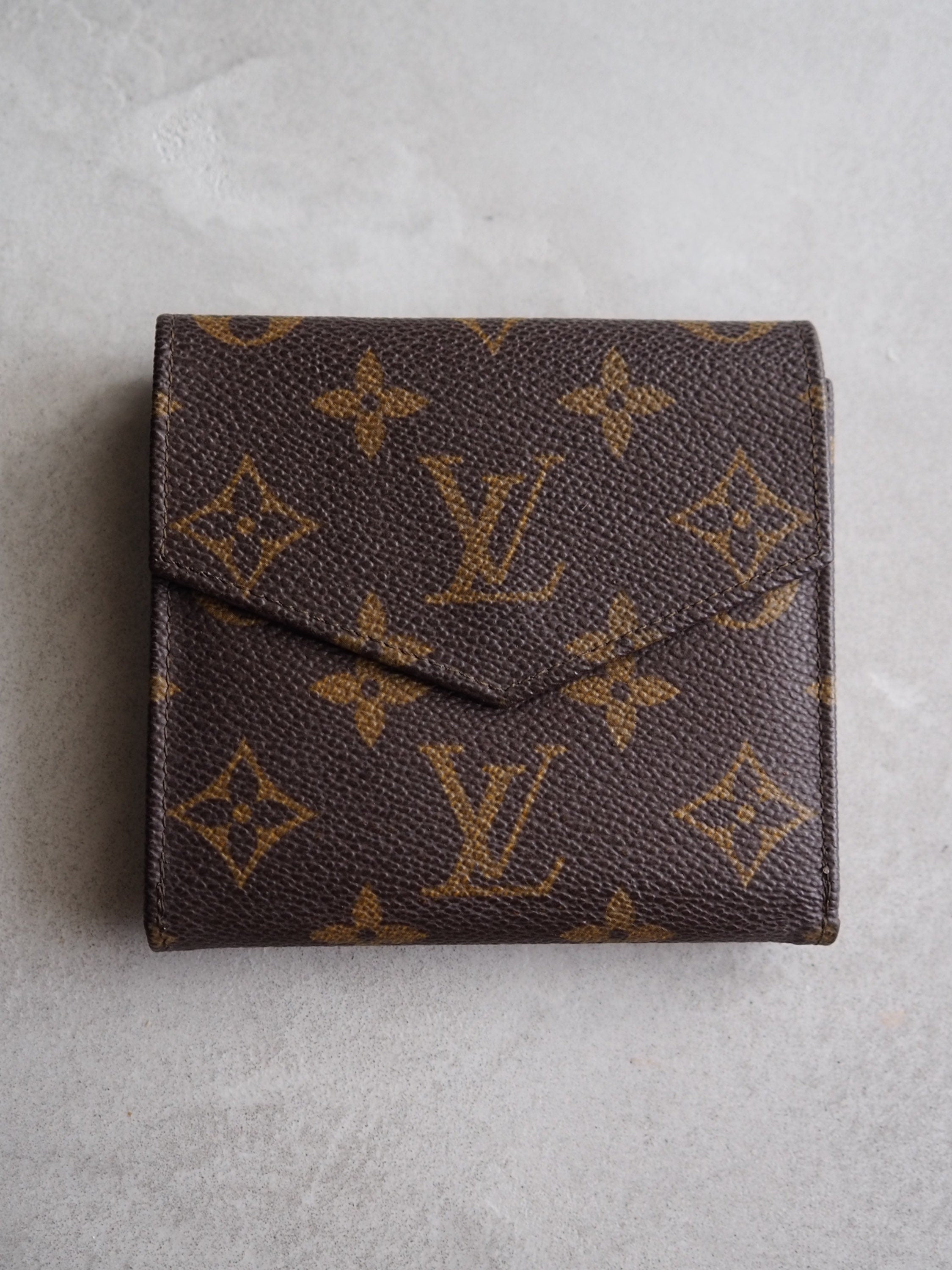 LOUIS VUITTON Monogram Compact Wallet Portefeiulle Elise Trifold Authentic