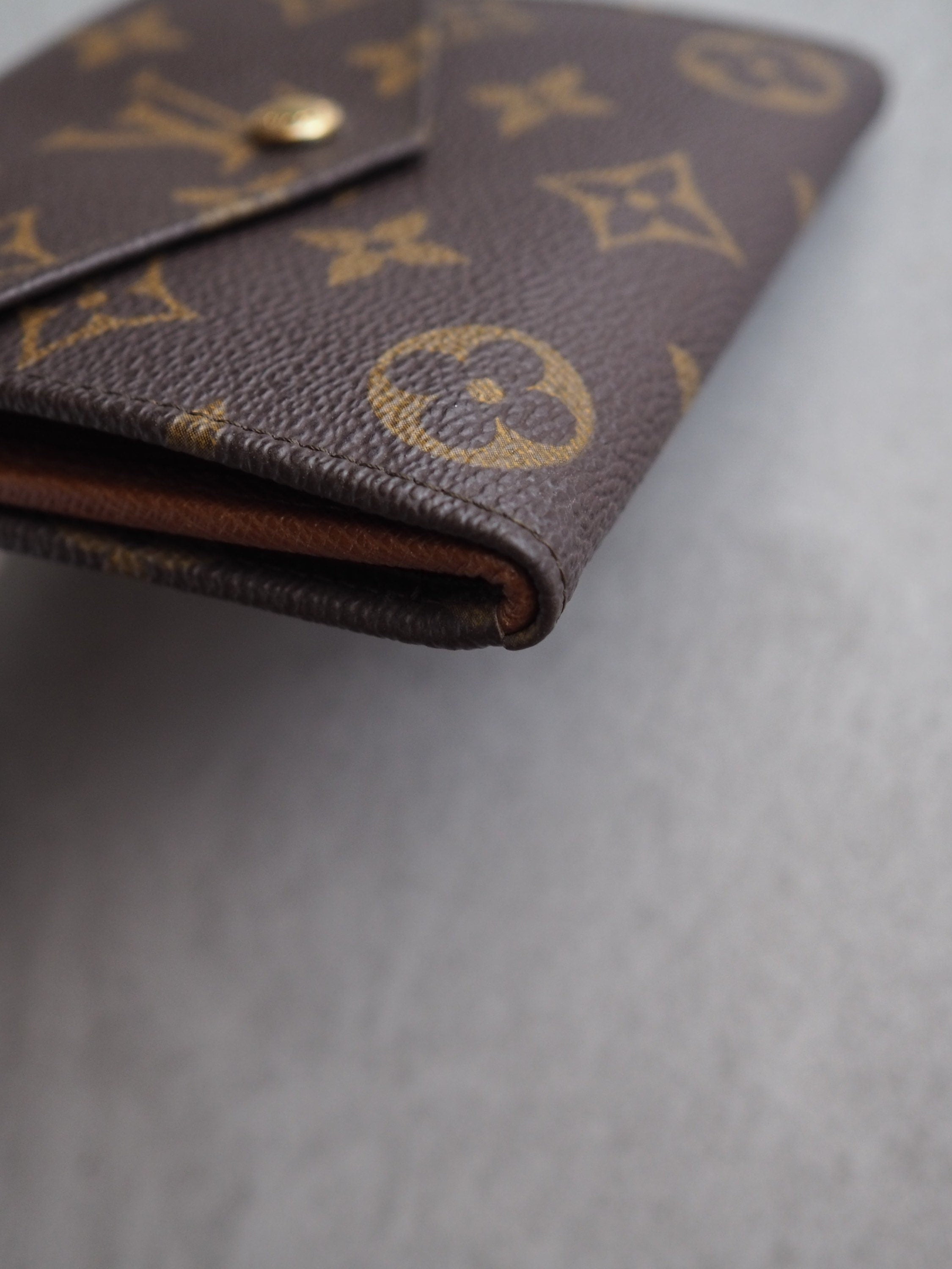 LOUIS VUITTON Monogram Compact Wallet Portefeiulle Elise Trifold Authentic