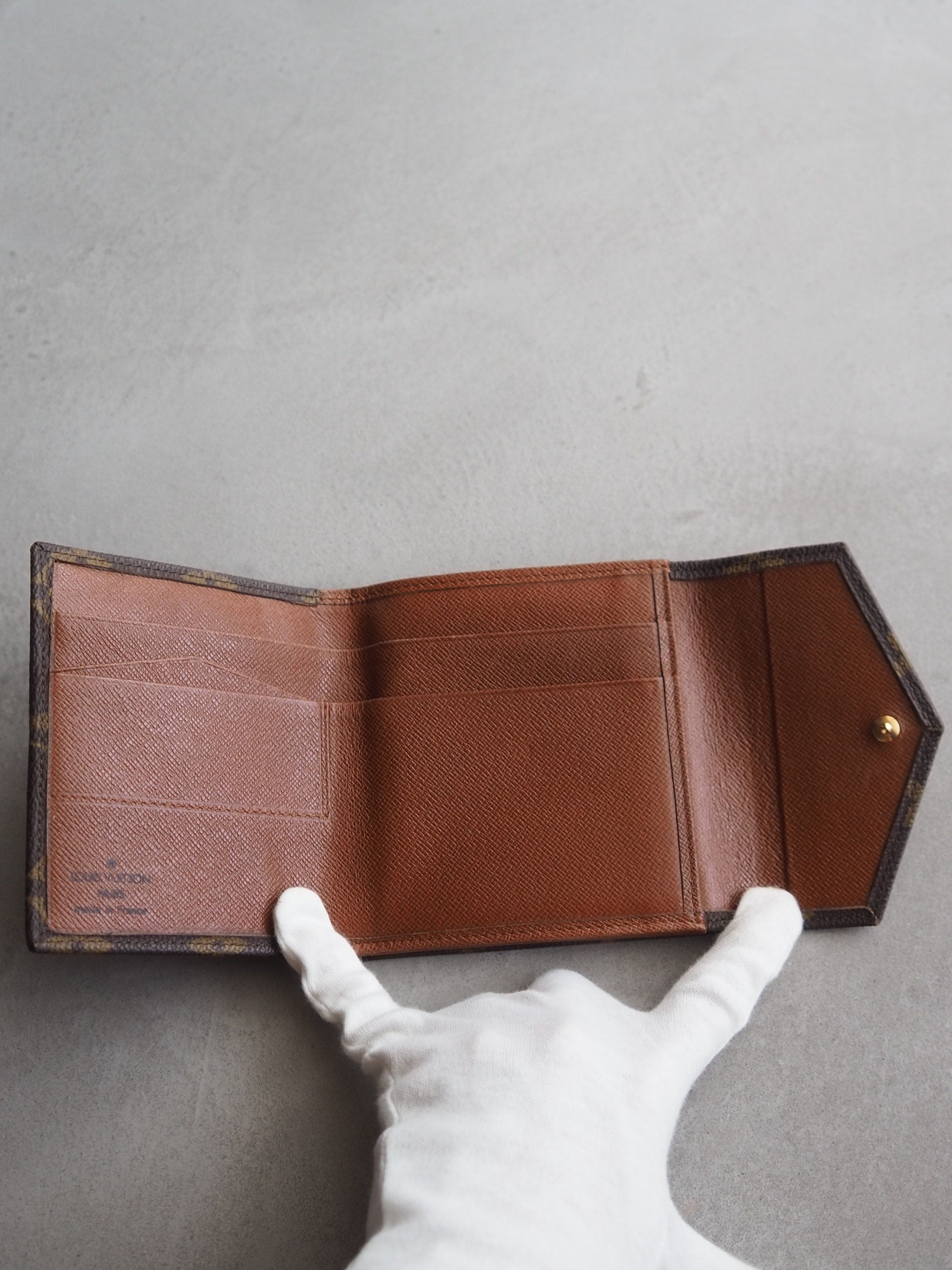 LOUIS VUITTON Monogram Compact Wallet Portefeiulle Elise Trifold Authentic