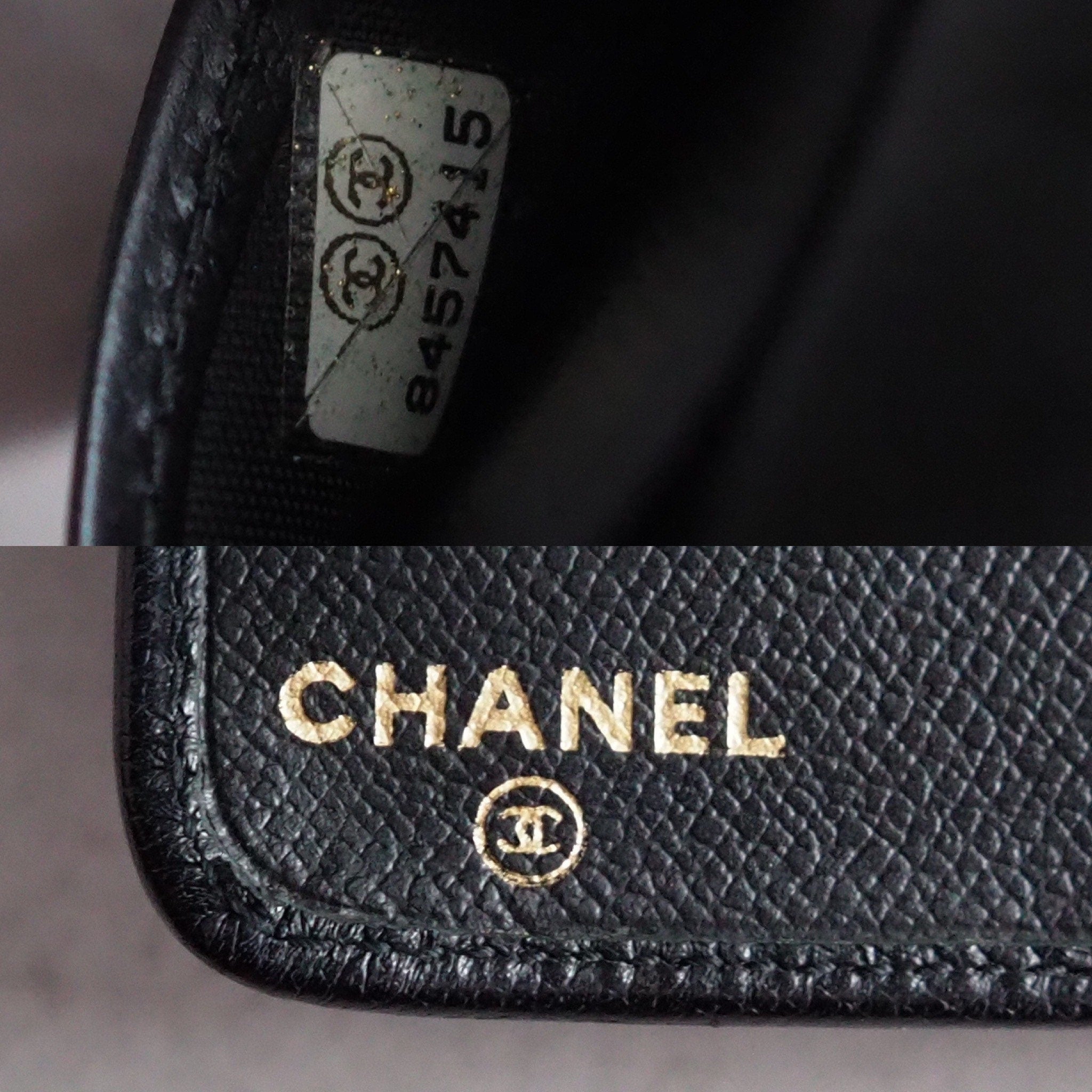 CHANEL CC Logo Button Agenda Leather 6 Ring Diary Black Vintage