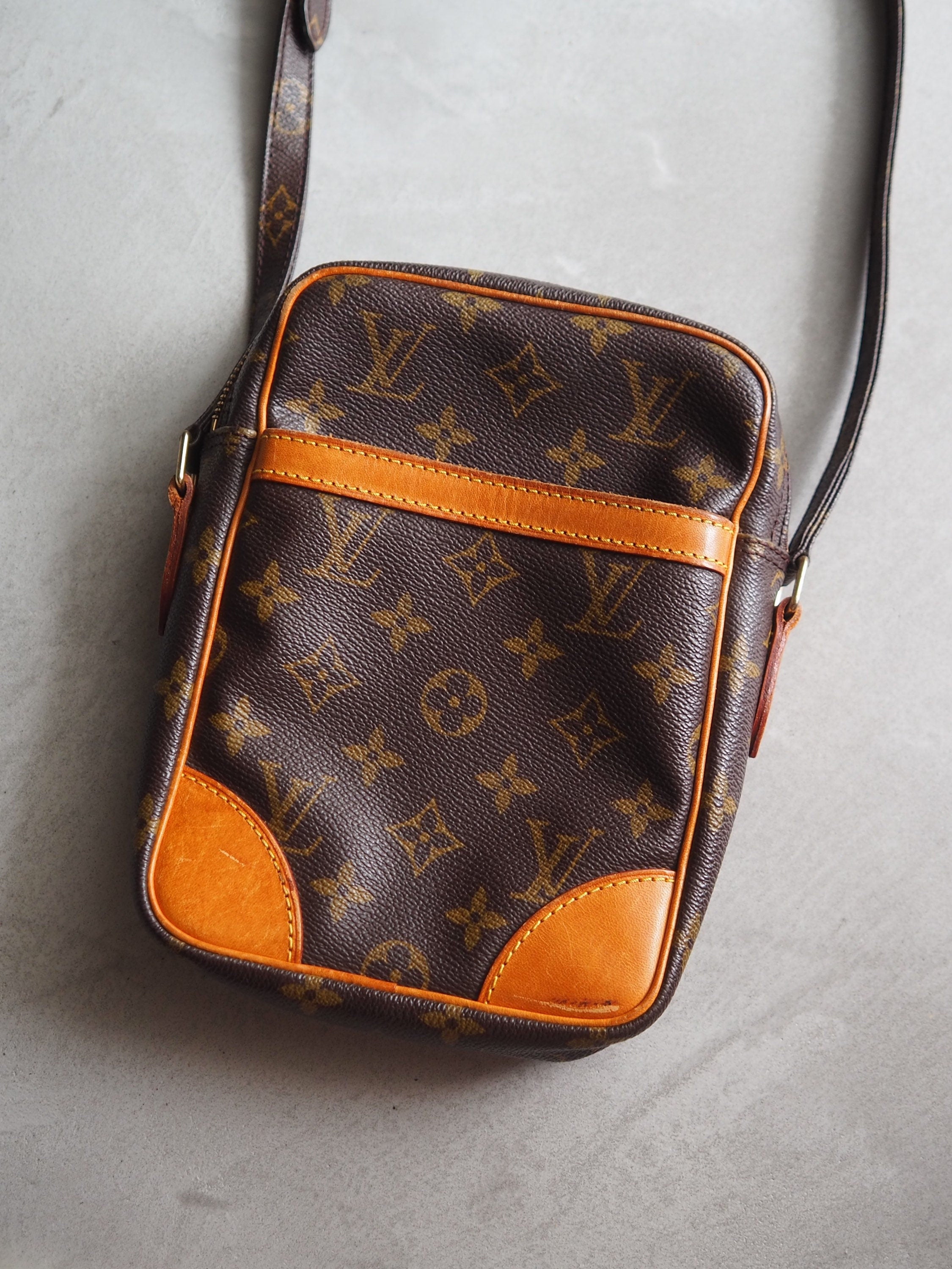 LOUIS VUITTON Monogram Danube Shoulder Bag Brown Vintage lv Authentic