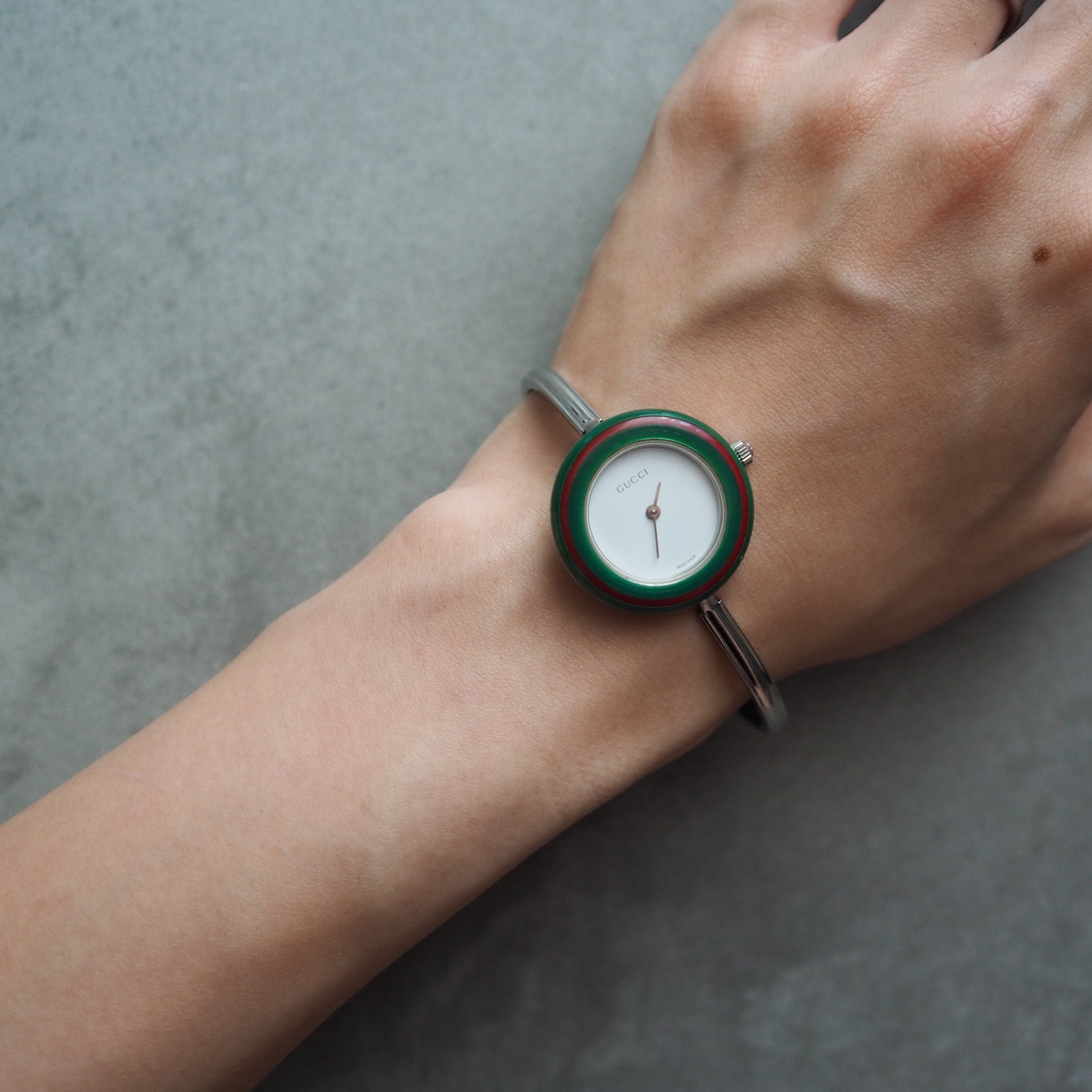 GUCCI Accessories Change Bezel 12 colors Bangle watch Wristwatch Silver