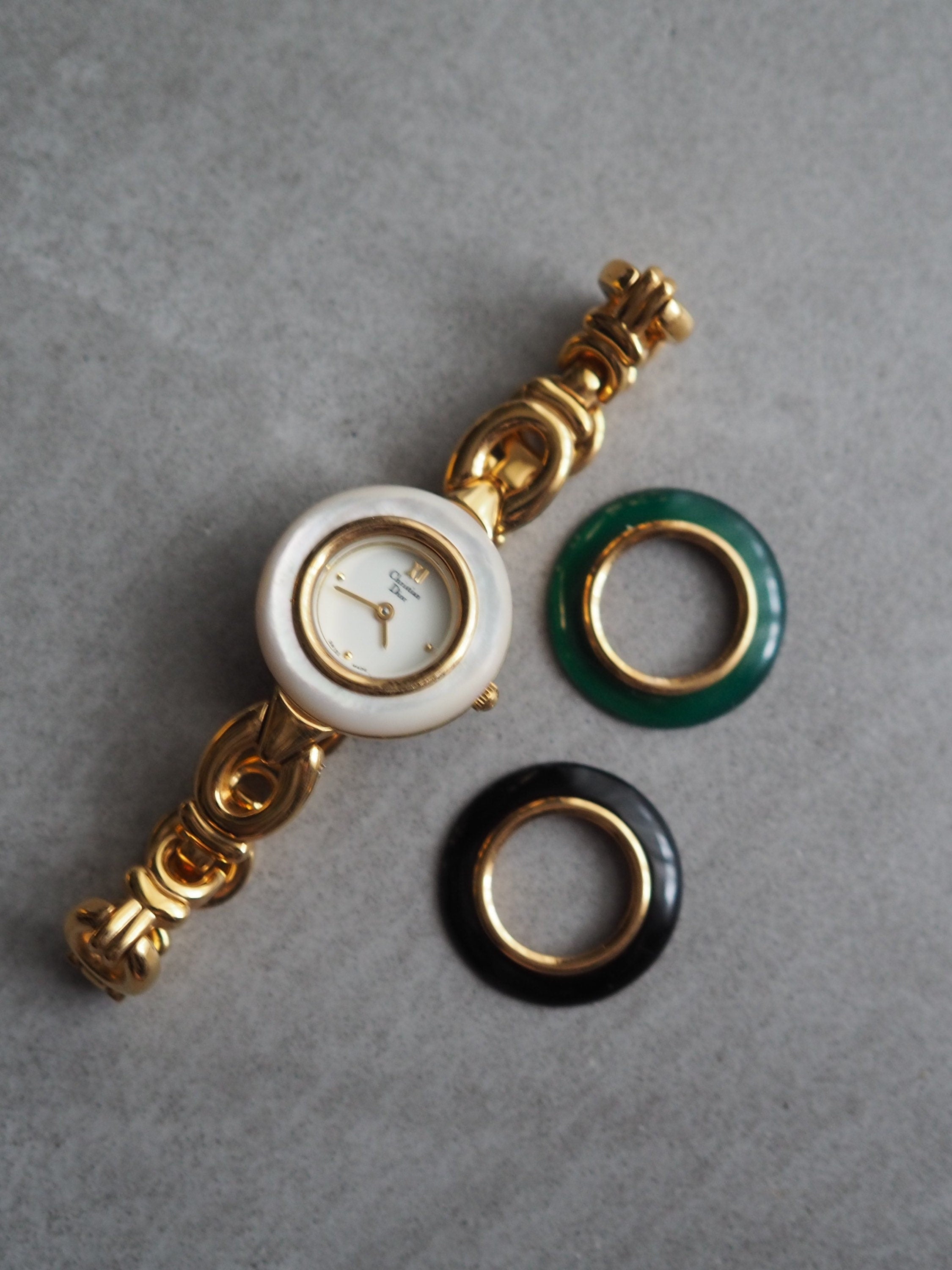 Christian Dior Change Bezel Watch Wristwatch 3 colors Bangle Gold