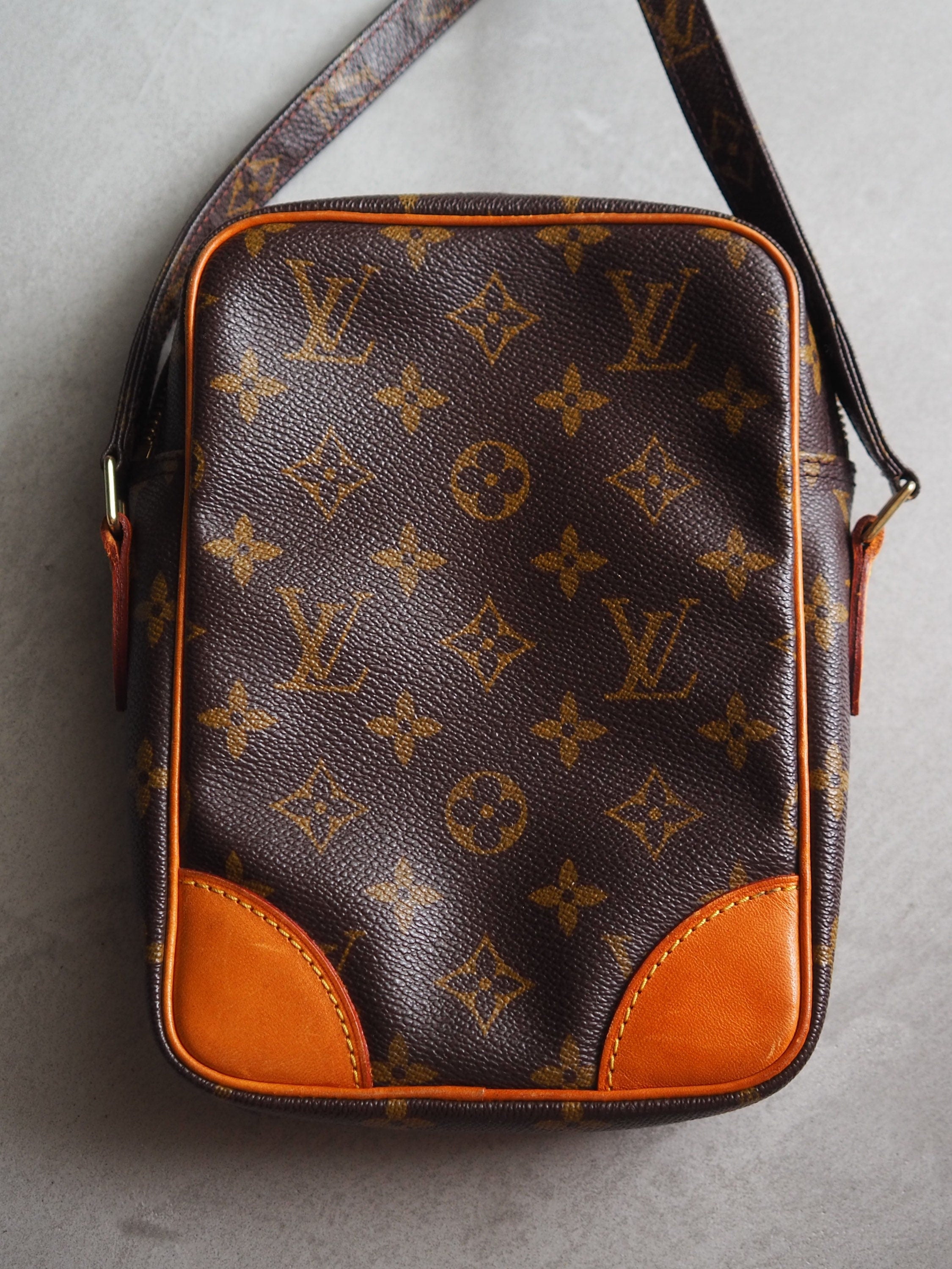 LOUIS VUITTON Monogram Danube Shoulder Bag Brown Vintage lv Authentic