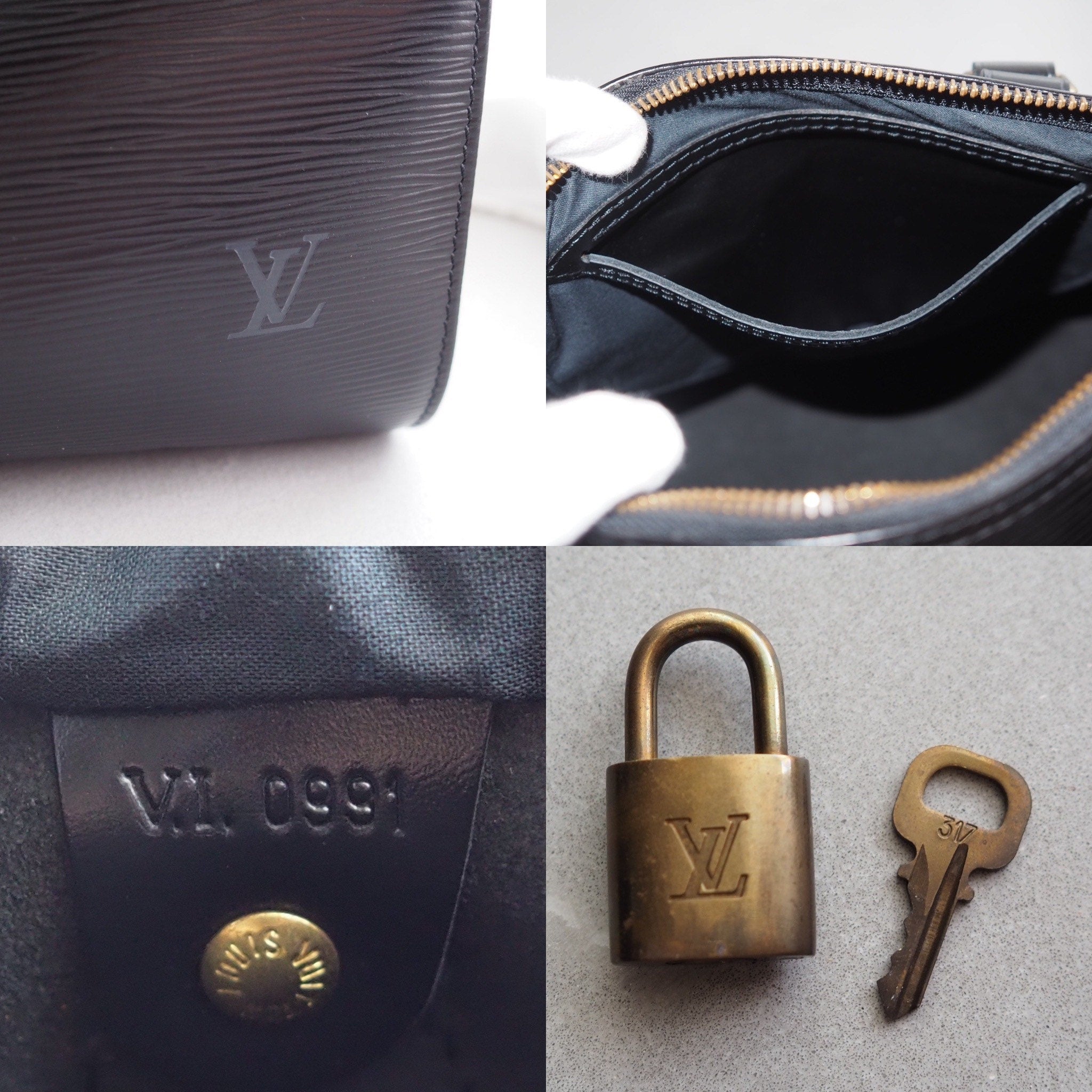 LOUIS VUITTON Speedy 25 Epi Boston Hand Bag M43013 Purse Authentic