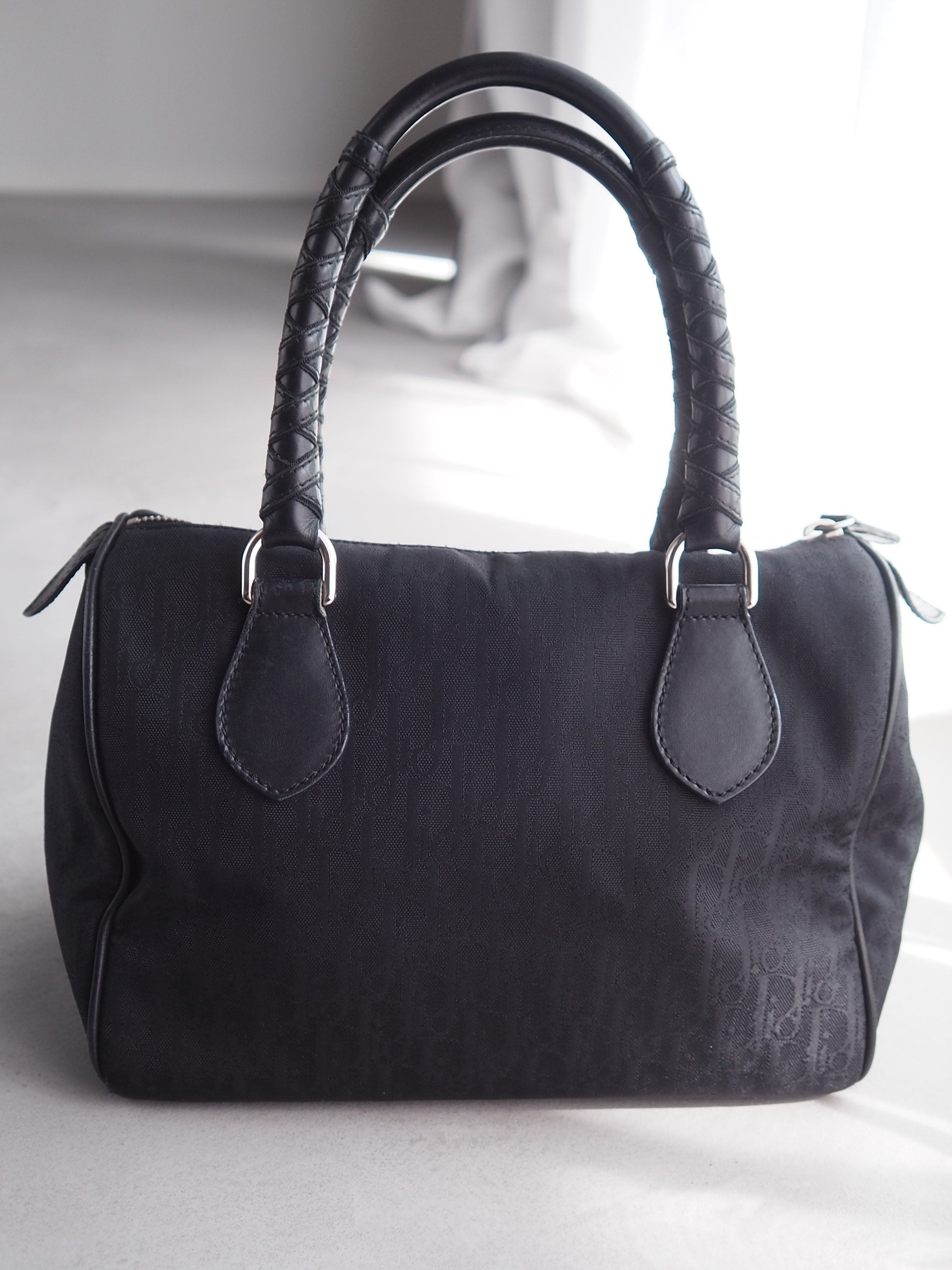 Christian Dior Trotter Hand Mini Boston Bag Black Vintage Authentic