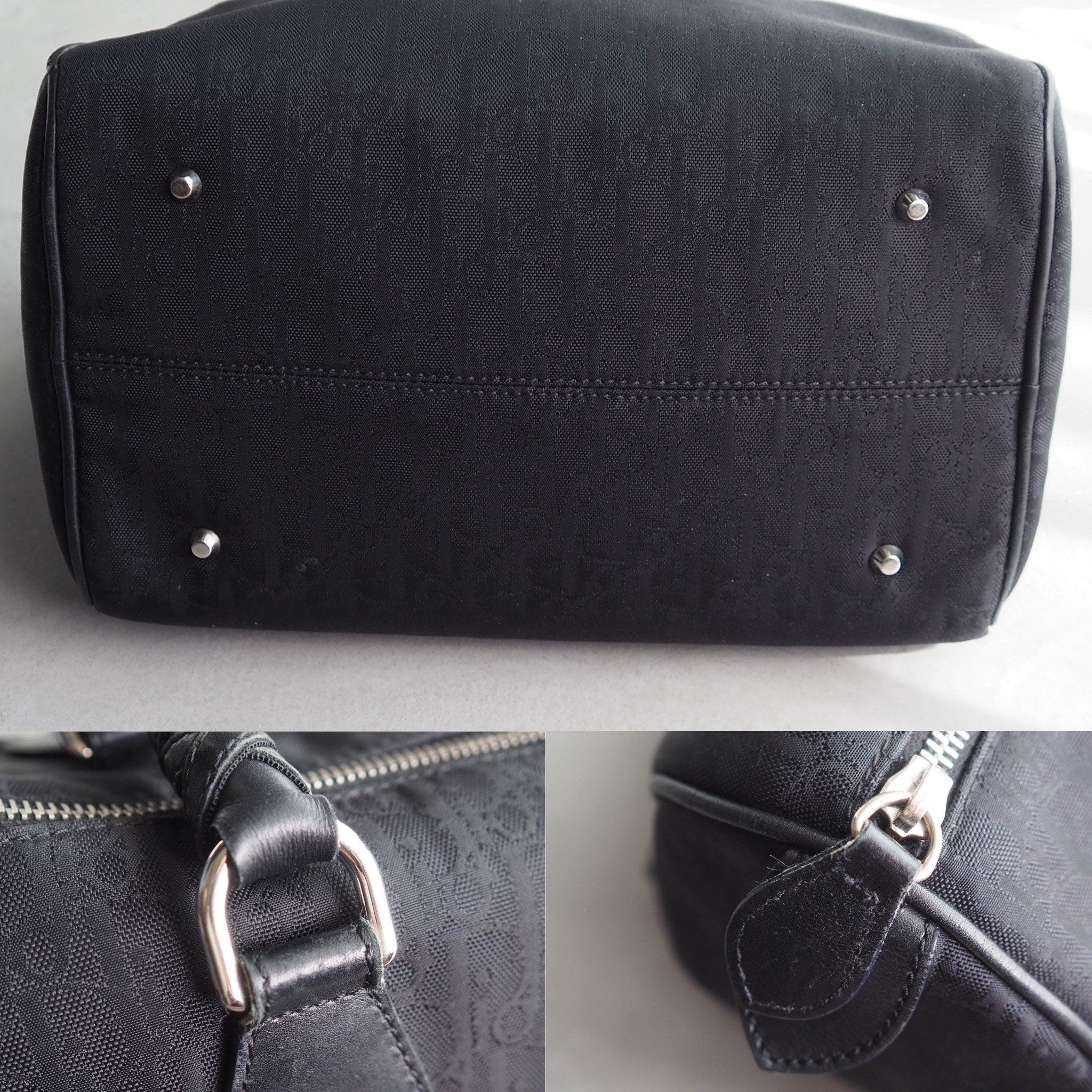 Christian Dior Trotter Hand Mini Boston Bag Black Vintage Authentic