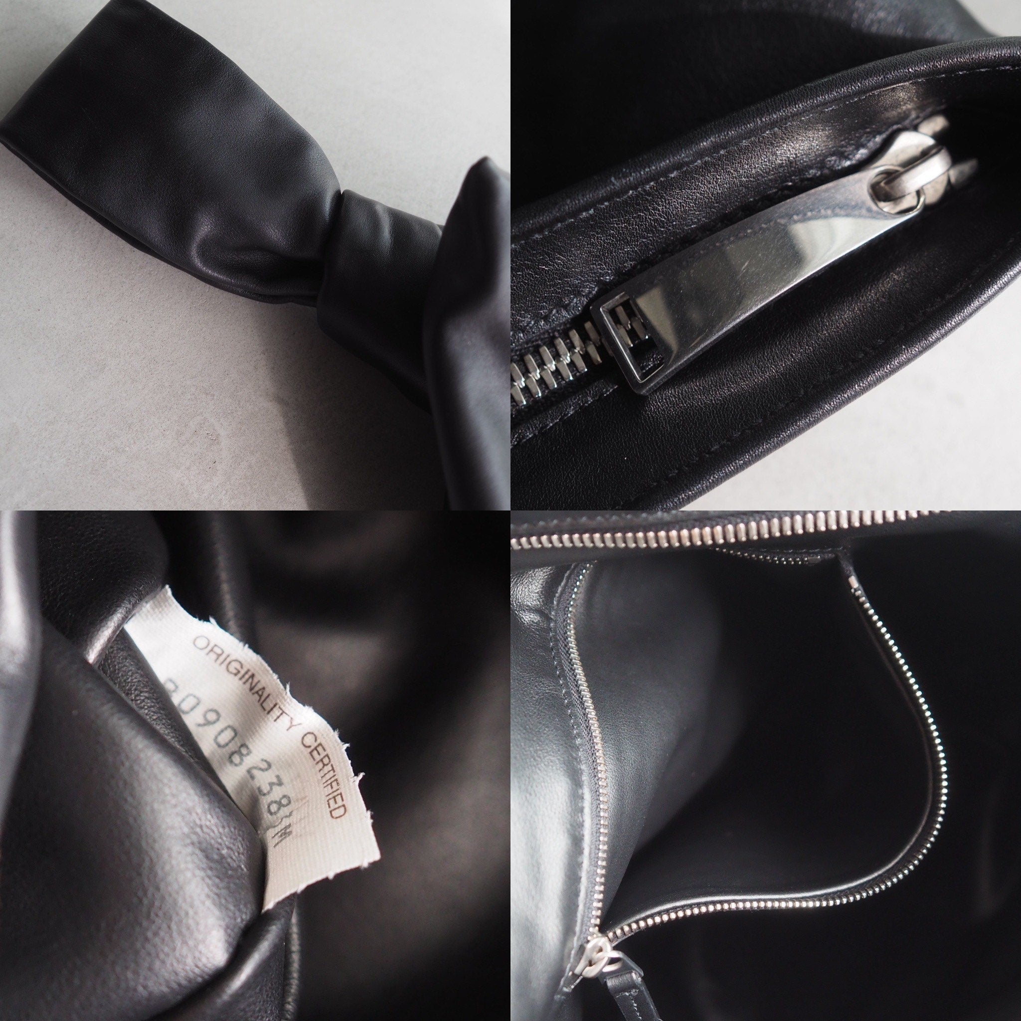 BOTTEGA VENETA Twist Clutch Bag Hand bag Leather Black Vintage Authentic