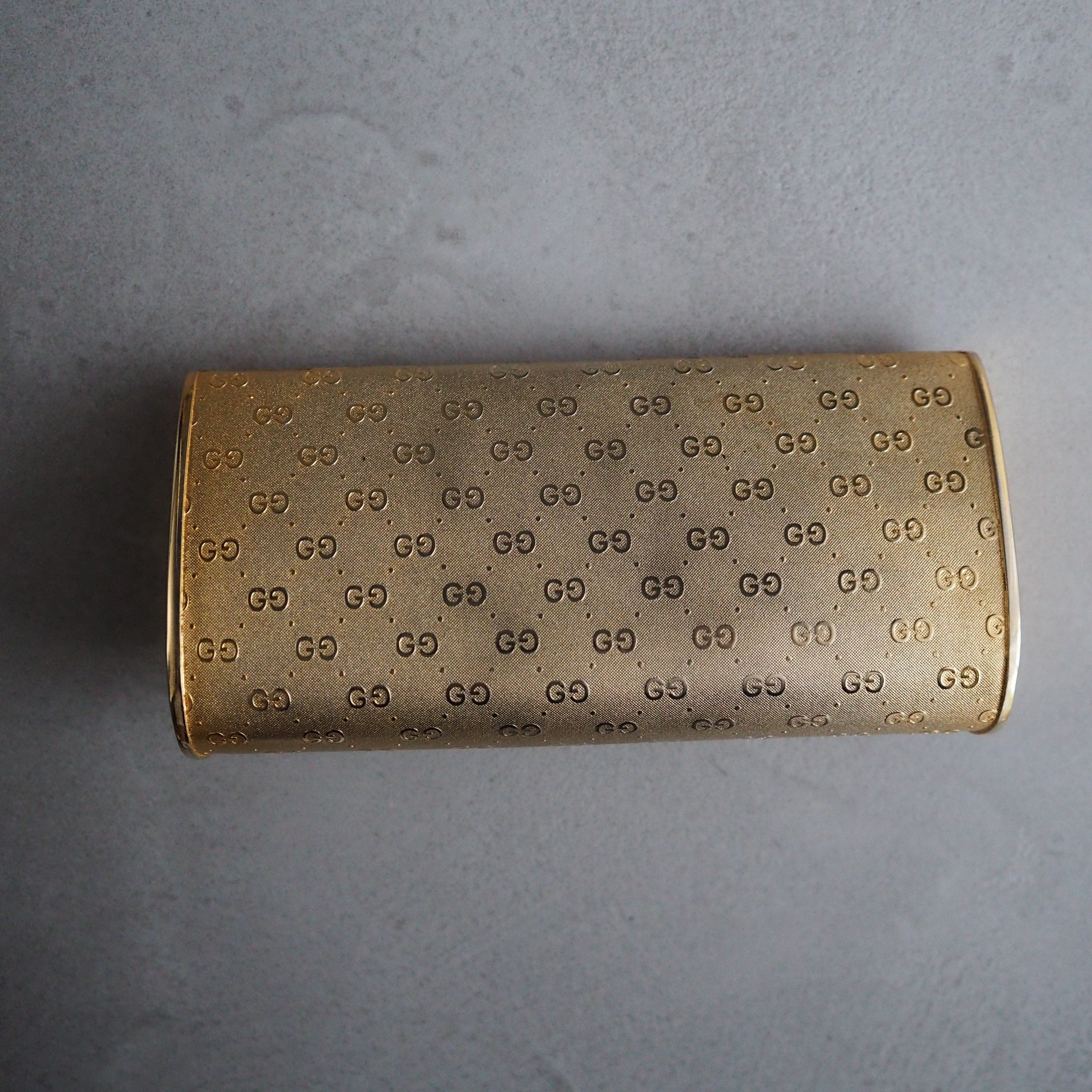 GUCCI GG Clutch Party Bag Gold Metal Pouch Rare!