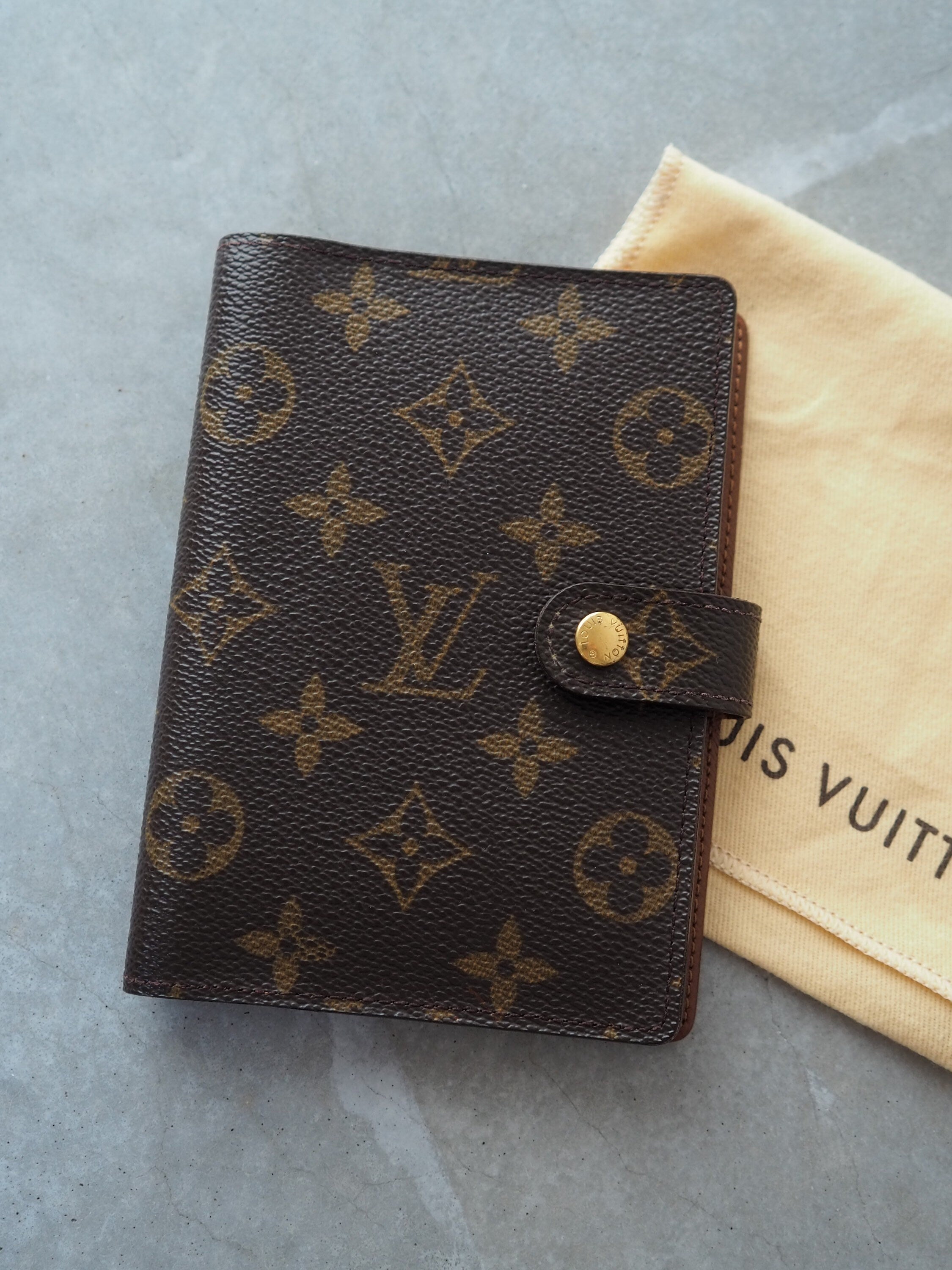LOUIS VUITTON Monogram Agenda PM Day Planner Cover Lv Authentic