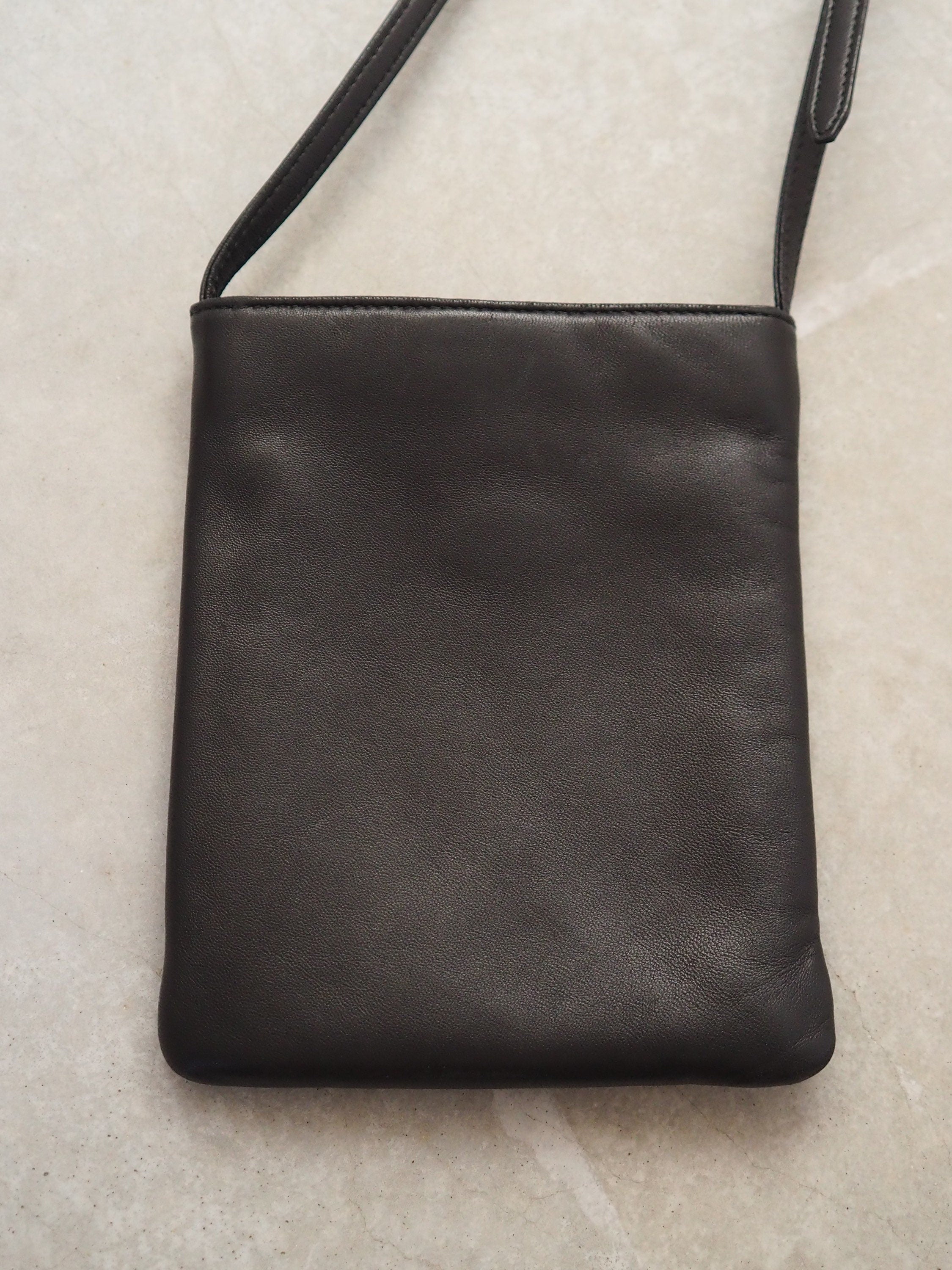 LOEWE Anagram Mini Shoulder bag Black Leather Vintage Authentic