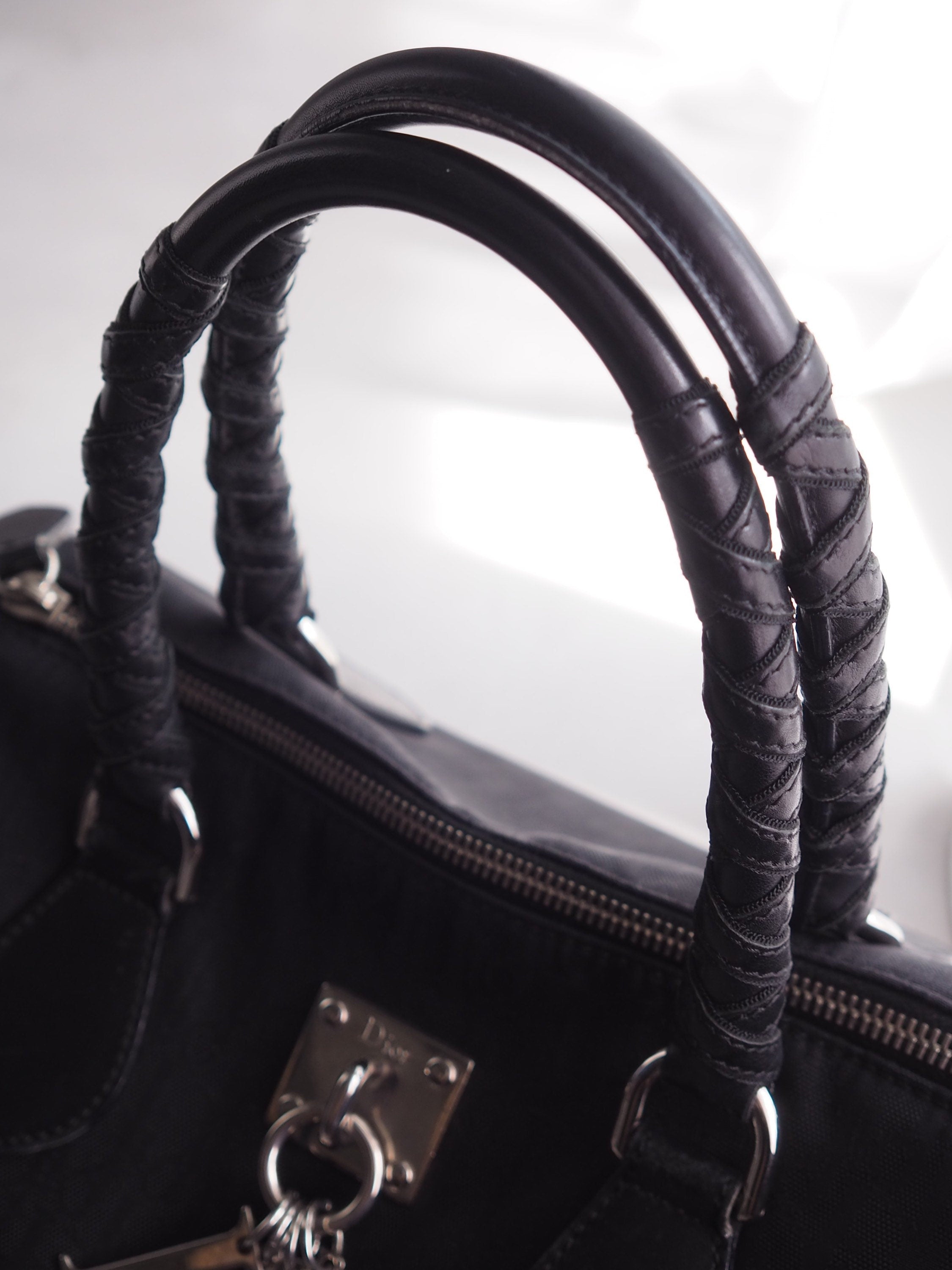 Christian Dior Trotter Hand Mini Boston Bag Black Vintage Authentic