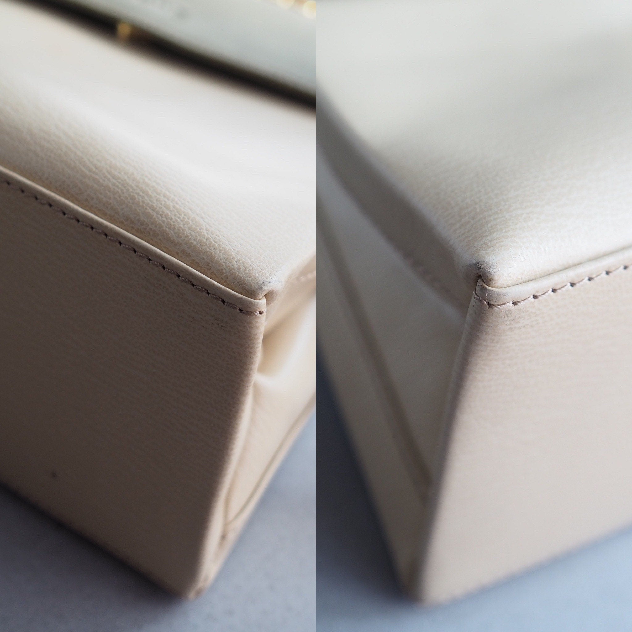 LOEWE VELAZQUEZ 2way Hand Bag Green Beige Combi Leather Vintage Authentic