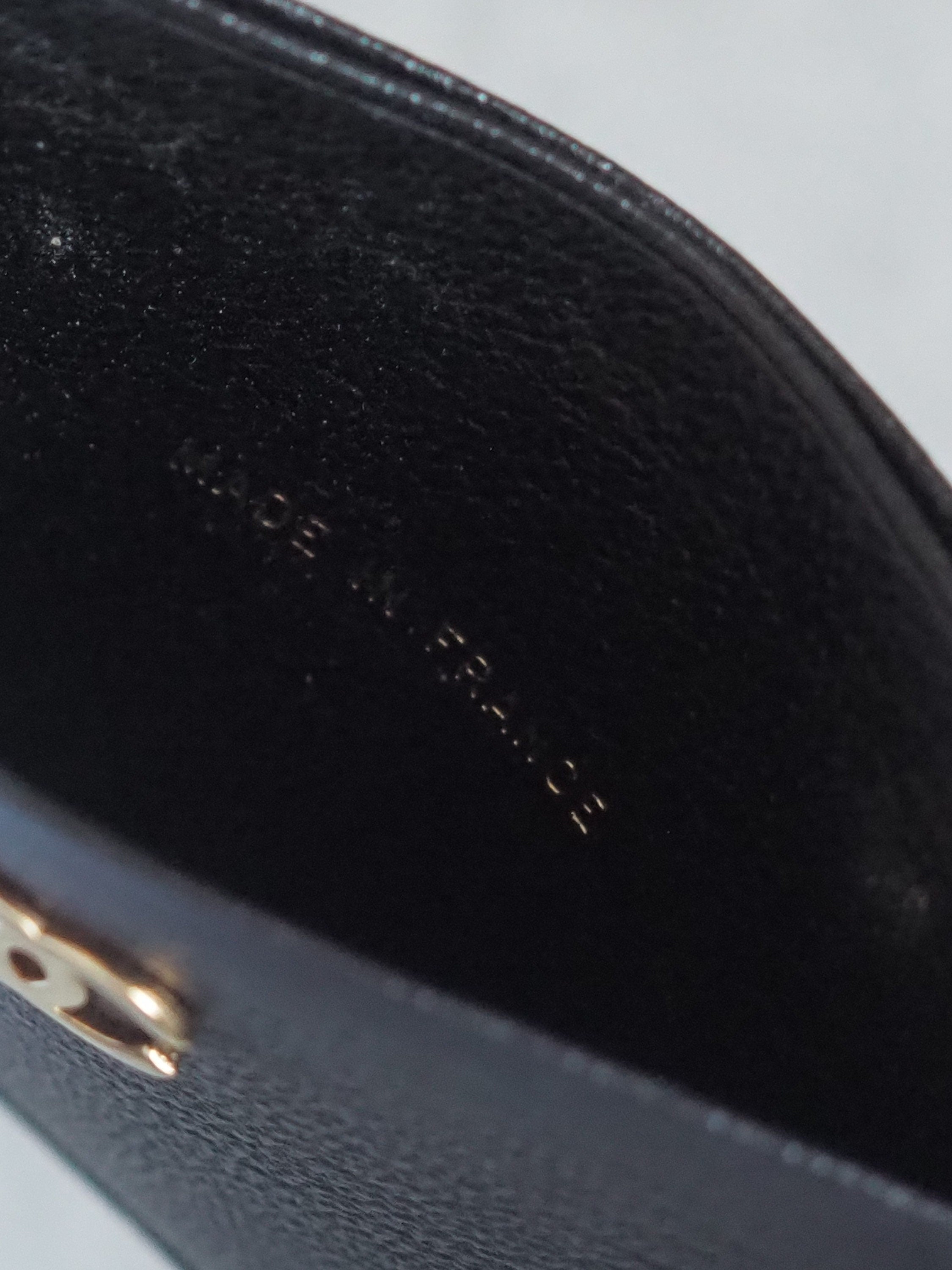 CHANEL COCO Card ID Case Purse Leather Black Authentic Vintage Box