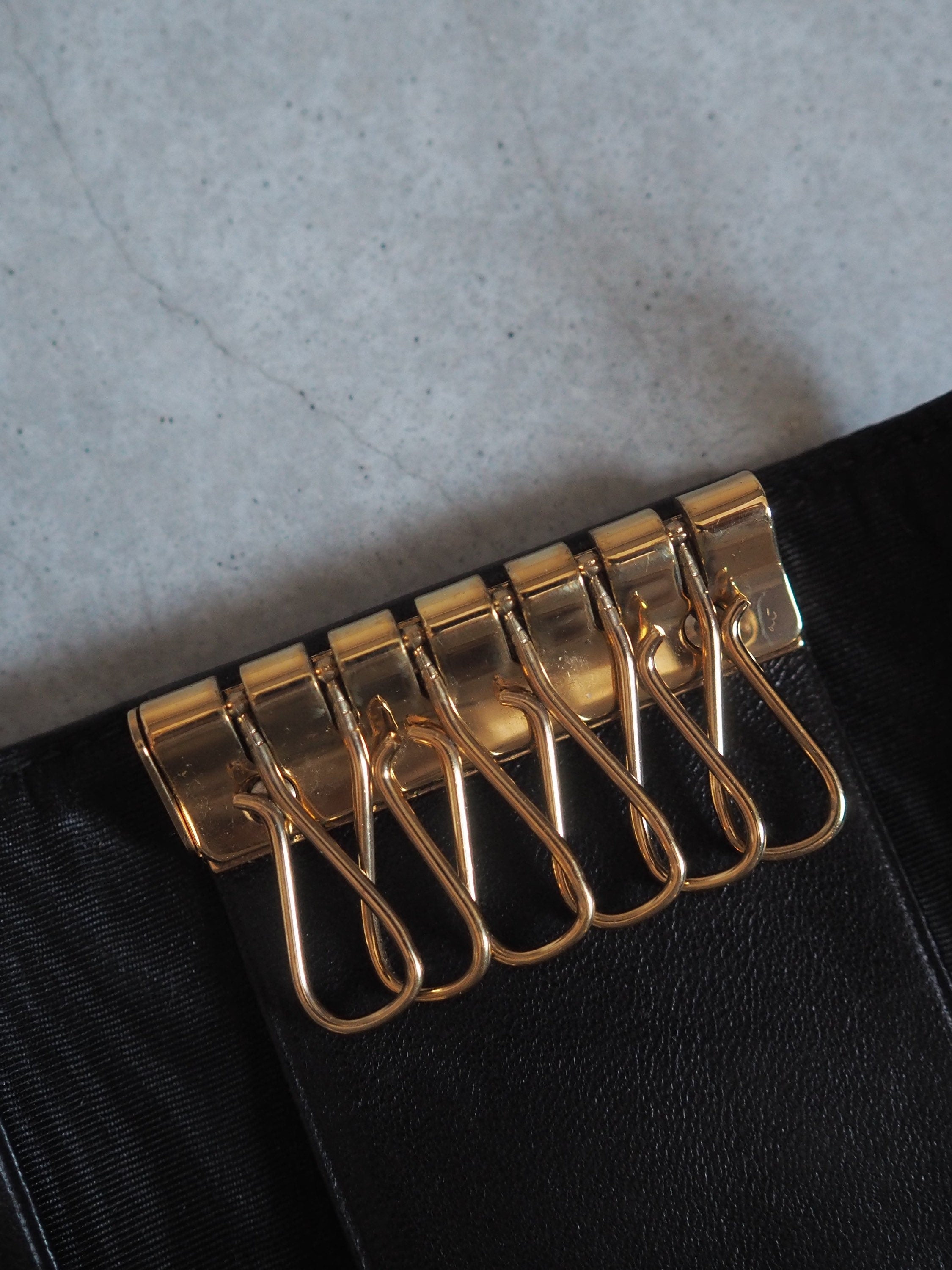 CHANEL COCO Mark Key Case Chain Caviar Skin Leather Black Authentic Vintage Box