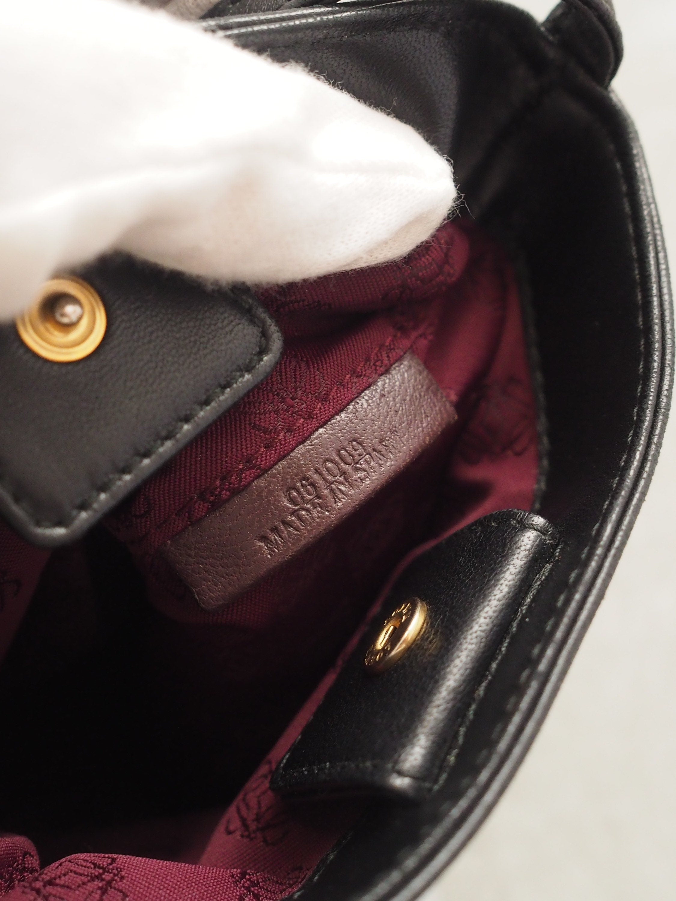 LOEWE Anagram Mini Shoulder bag Black Leather Vintage Authentic