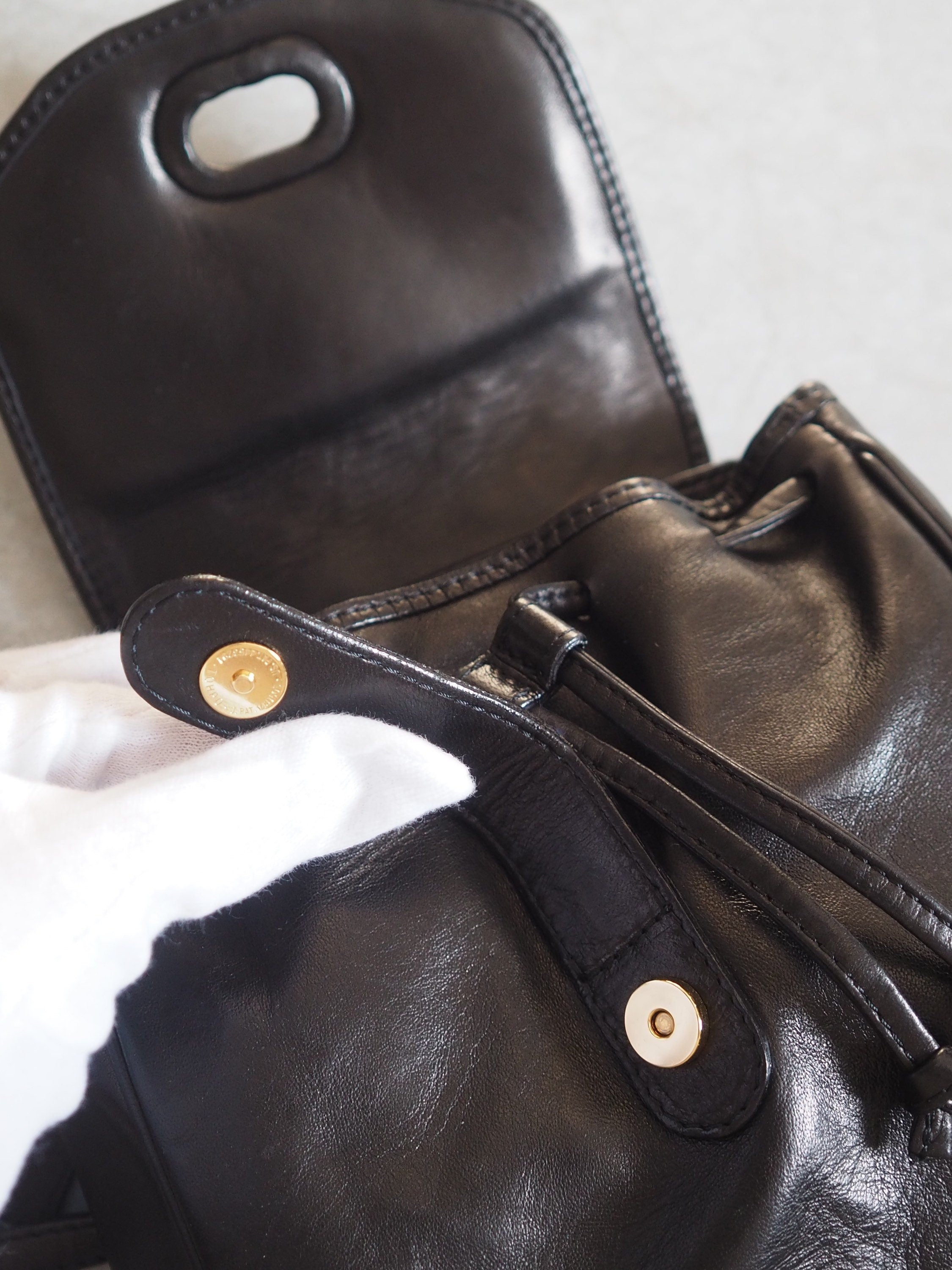 BOTTEGA VENETA Intrecciato Mini Backpack Leather Black Leather Vintage Authentic