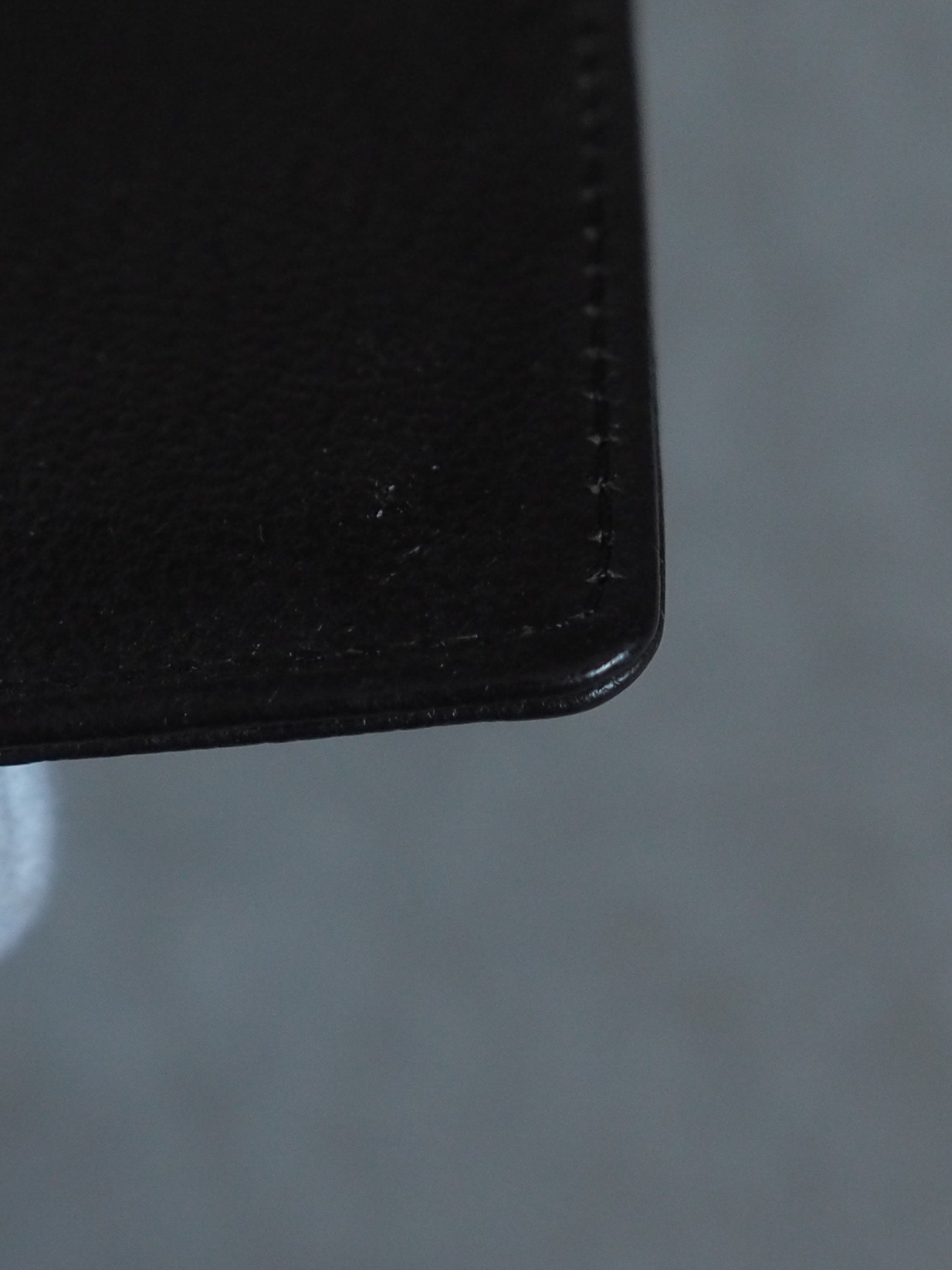 CHANEL COCO Card ID Case Purse Leather Black Authentic Vintage Box