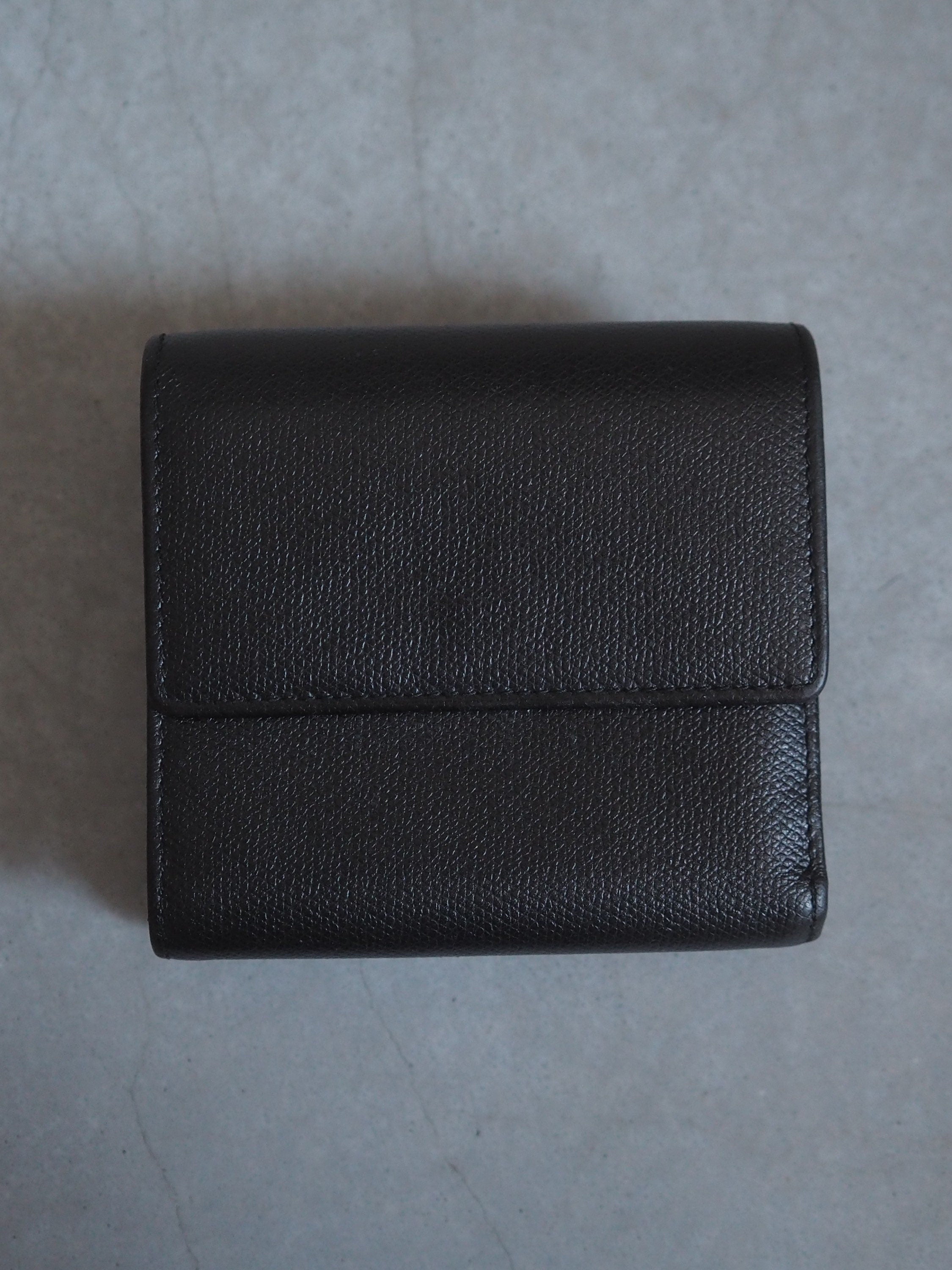 CHANEL COCO Button Wallet Compact Purse CC Leather Black Authentic Vintage Box