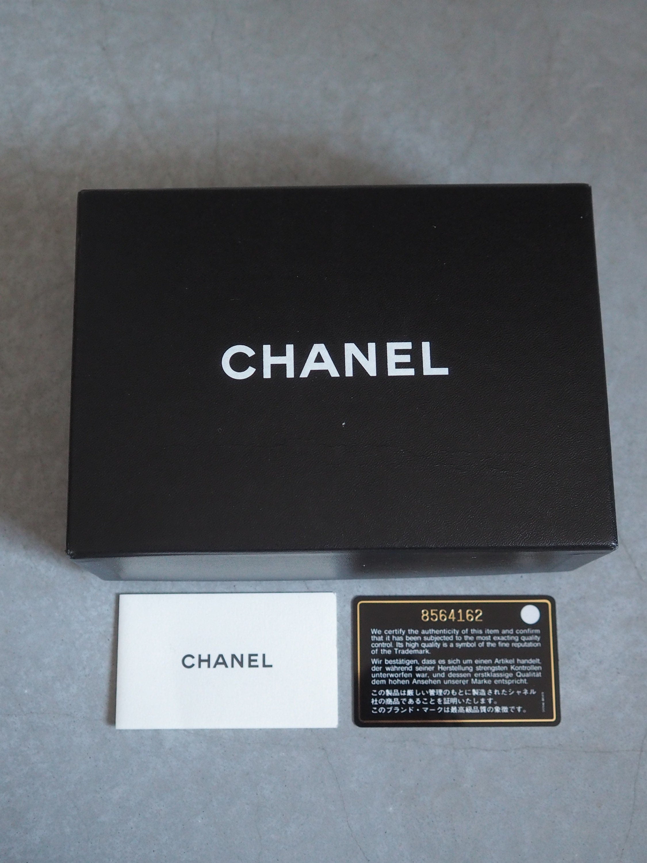 CHANEL COCO Button Pouch Purse Leather Black Authentic Vintage Box