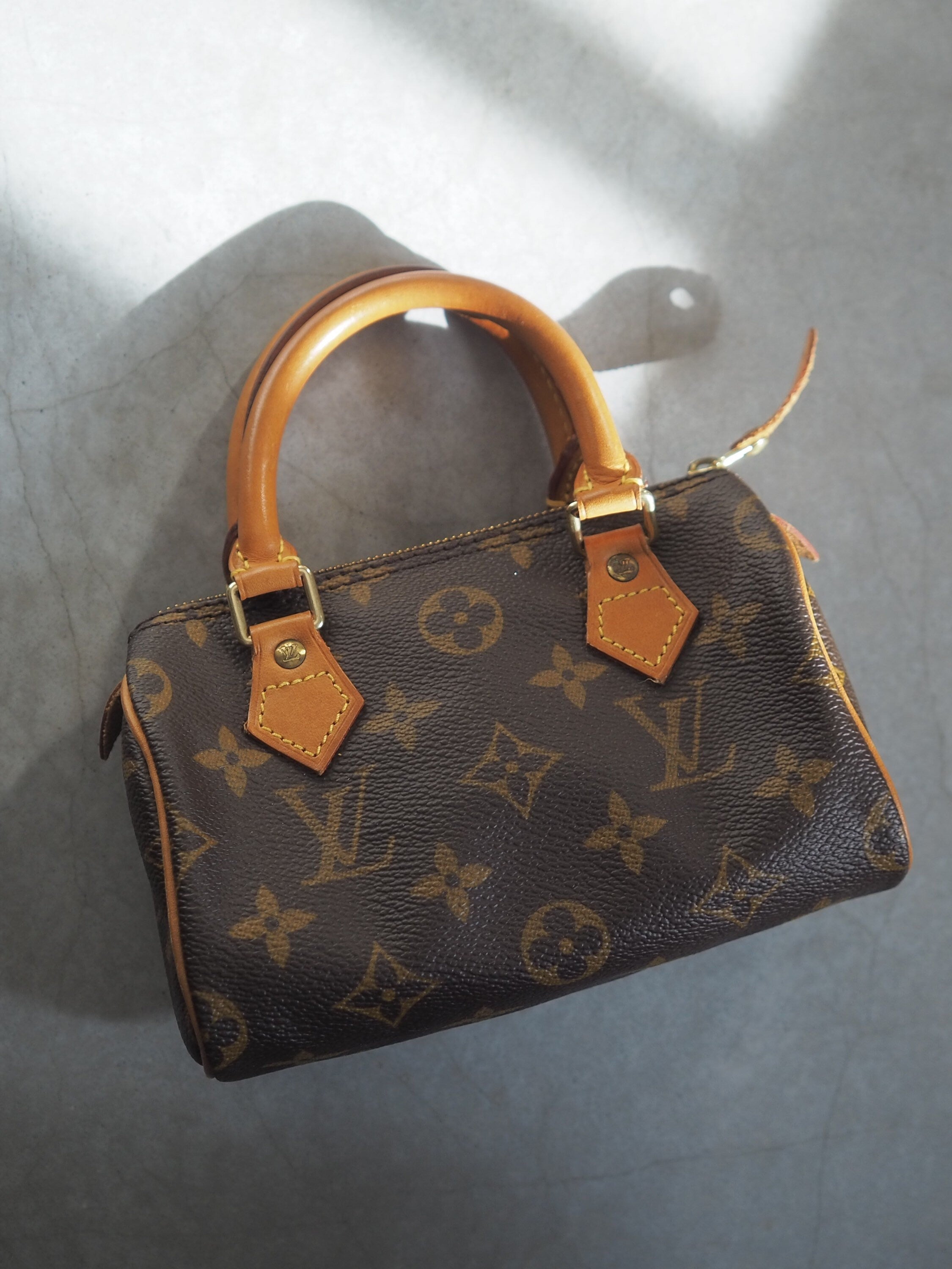LOUIS VUITTON Monogram Mini Speedy Hand Bag M41534 Brown Authentic