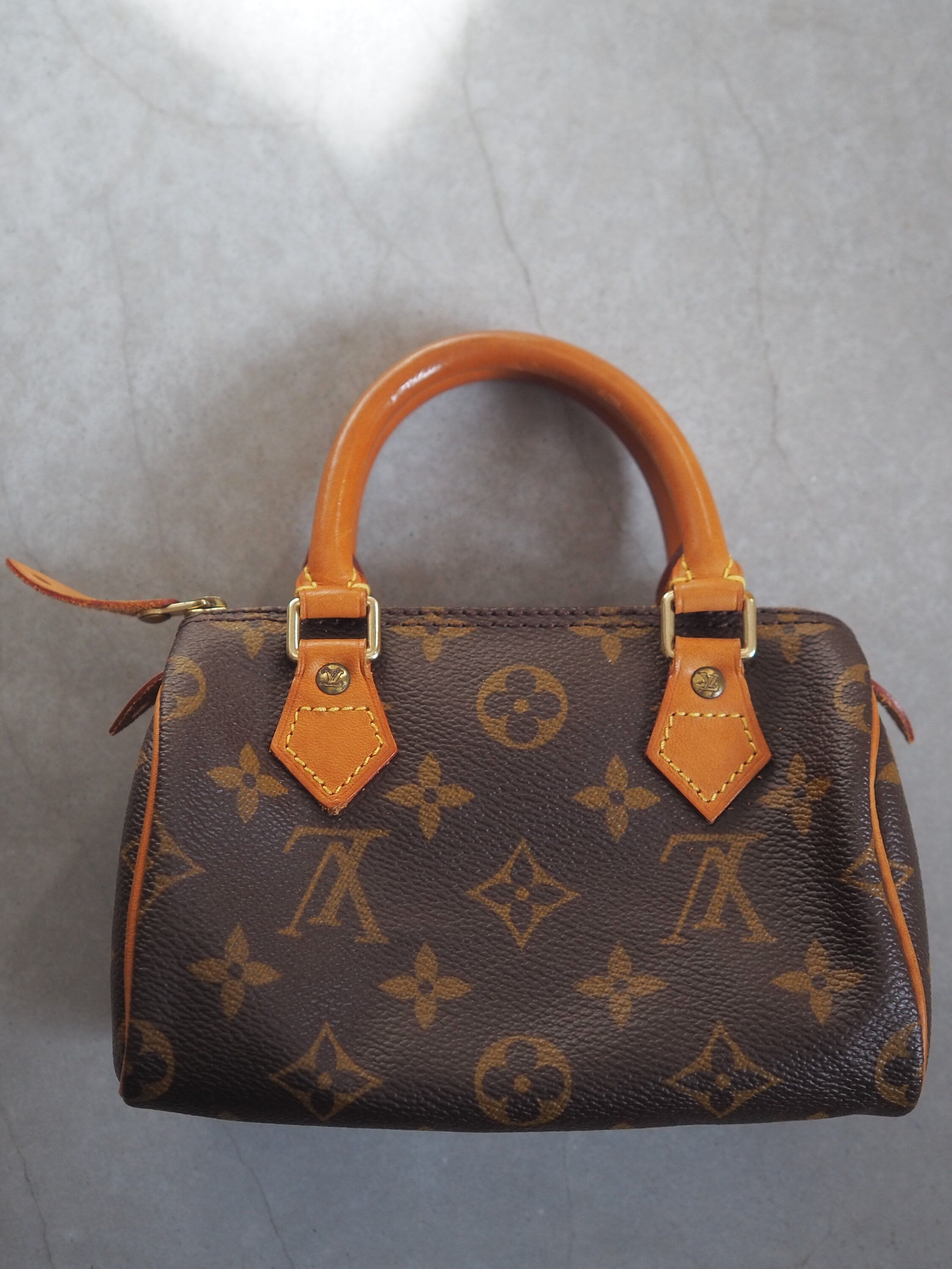 LOUIS VUITTON Monogram Mini Speedy Hand Bag M41534 Brown Authentic