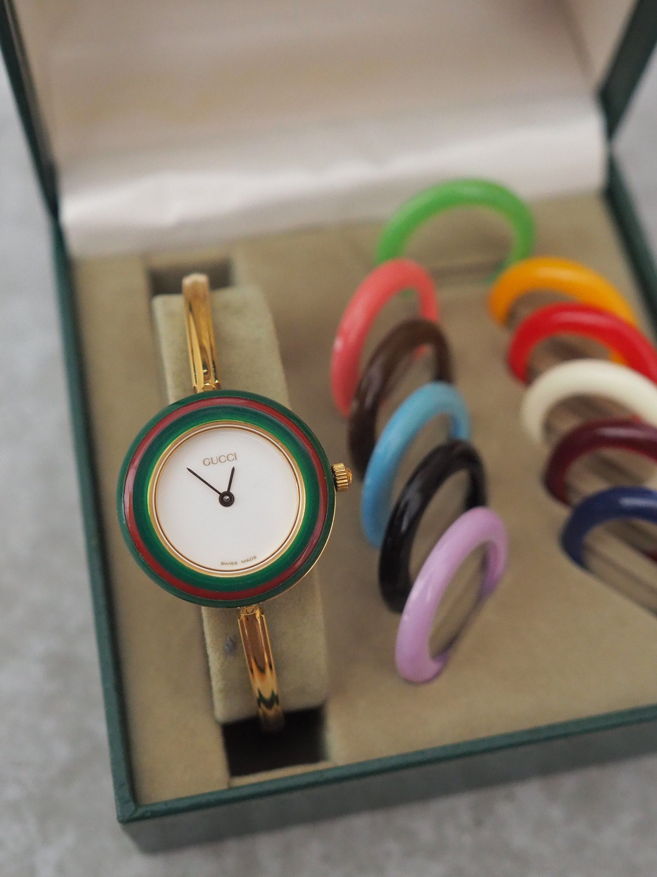 GUCCI Accessories Change Bezel 12 colors Bangle watch Wristwatch Gold