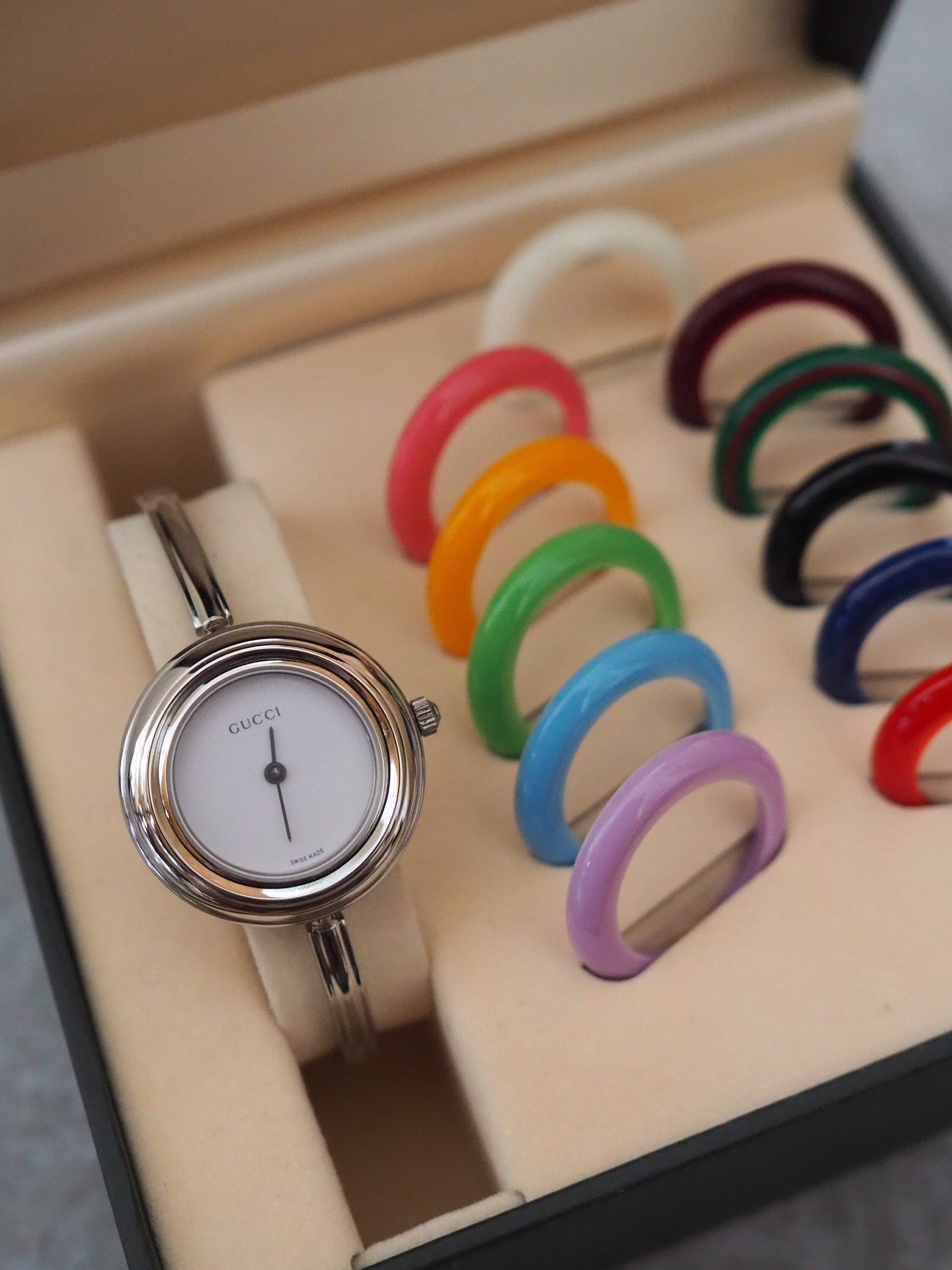 GUCCI Accessories Change Bezel 12 colors Bangle watch Wristwatch Silver